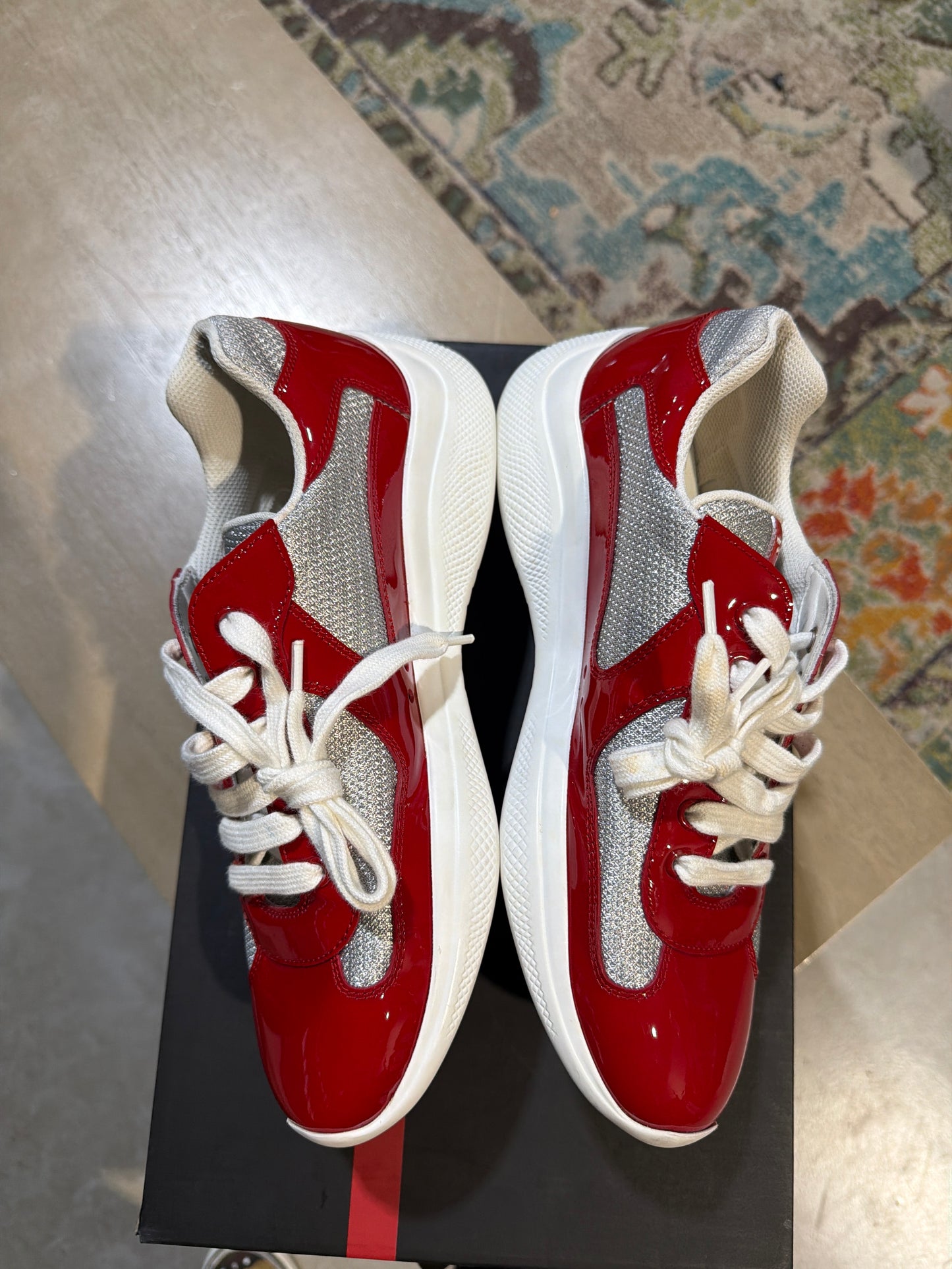 Prada Cup Red/White Sz 6 Used