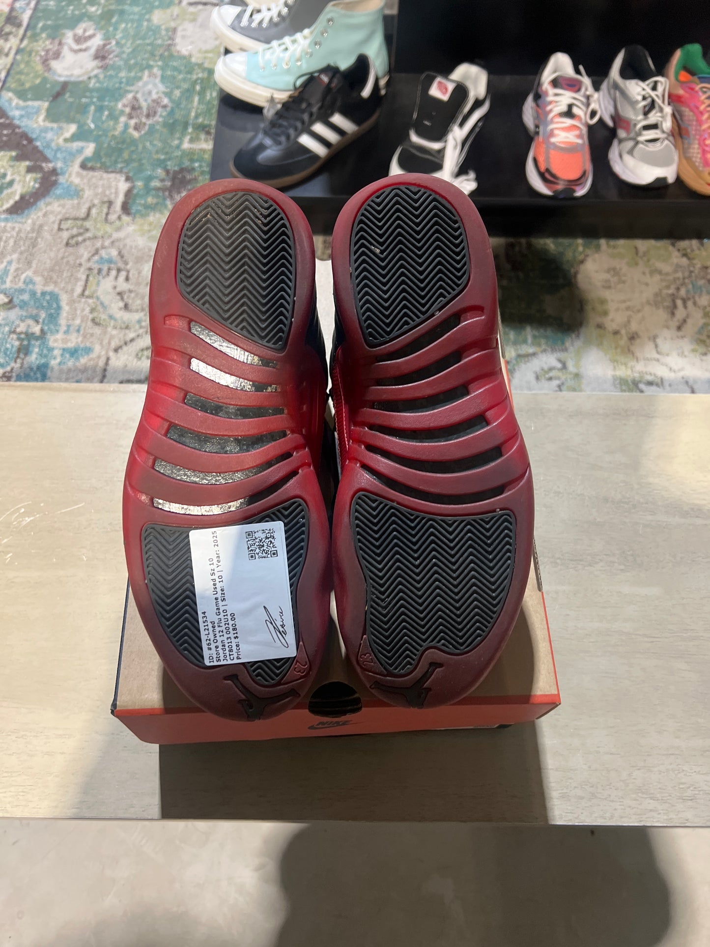 Jordan 12 Flu Game Used Sz 10