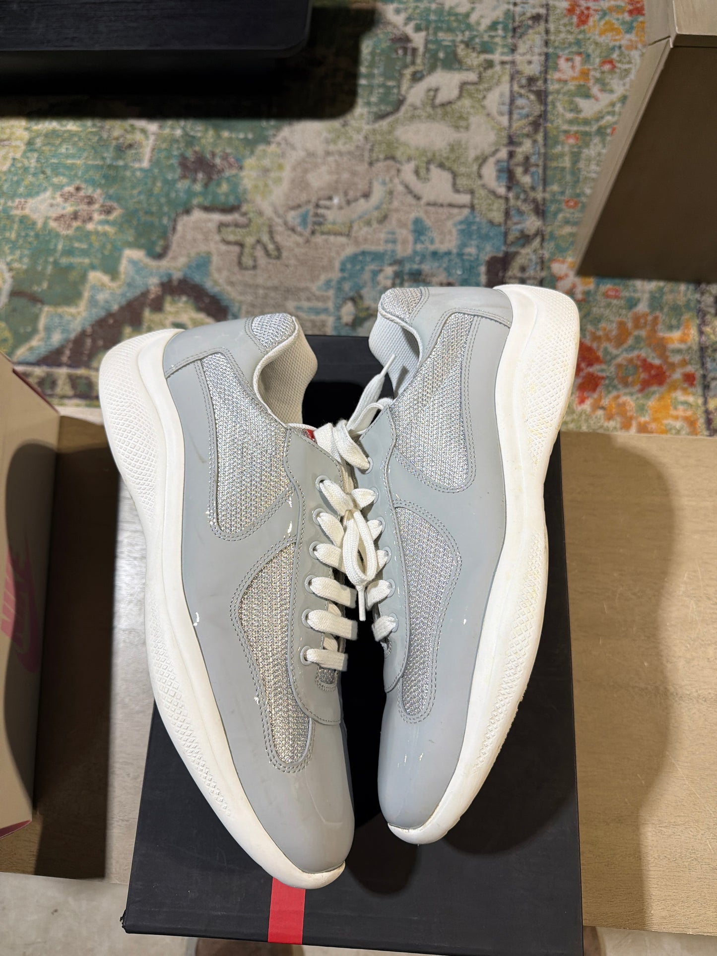 Prada Cup Grey/White Used Sz 11.5