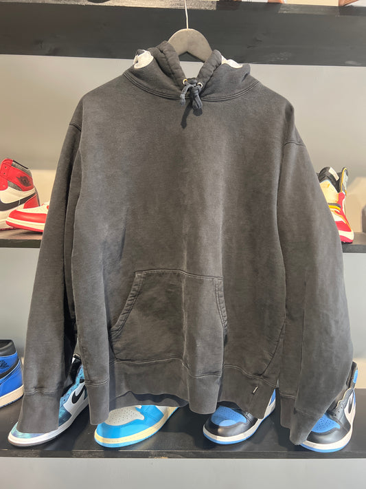 supreme black hooded logo hoodie