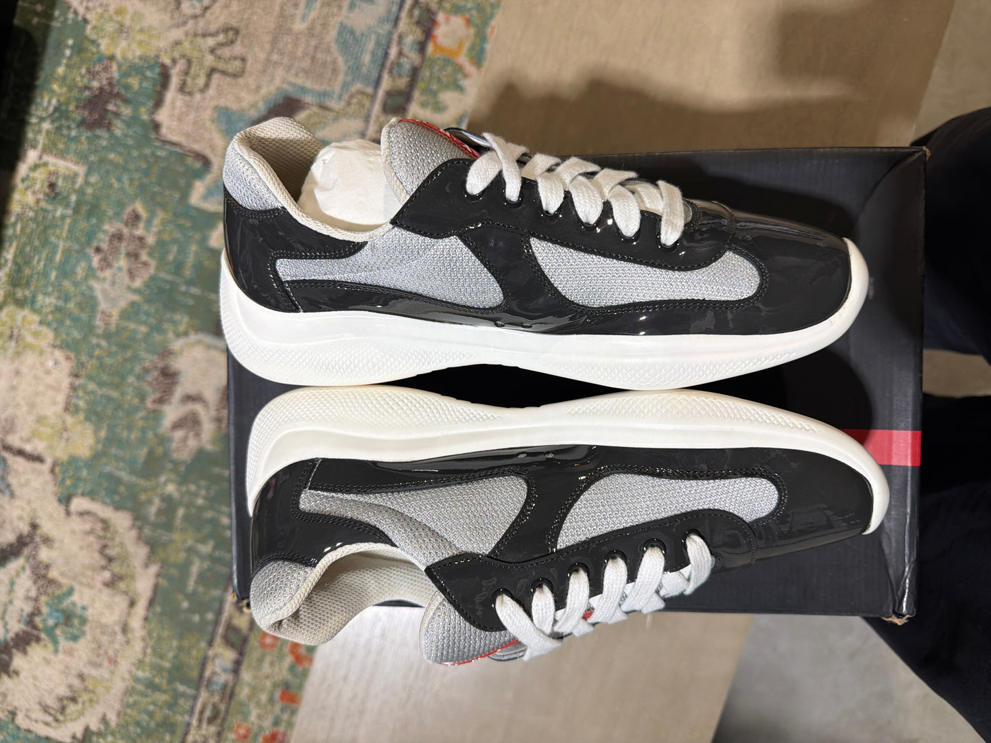 Prada Cup Patent Dark Grey Used Sz 8