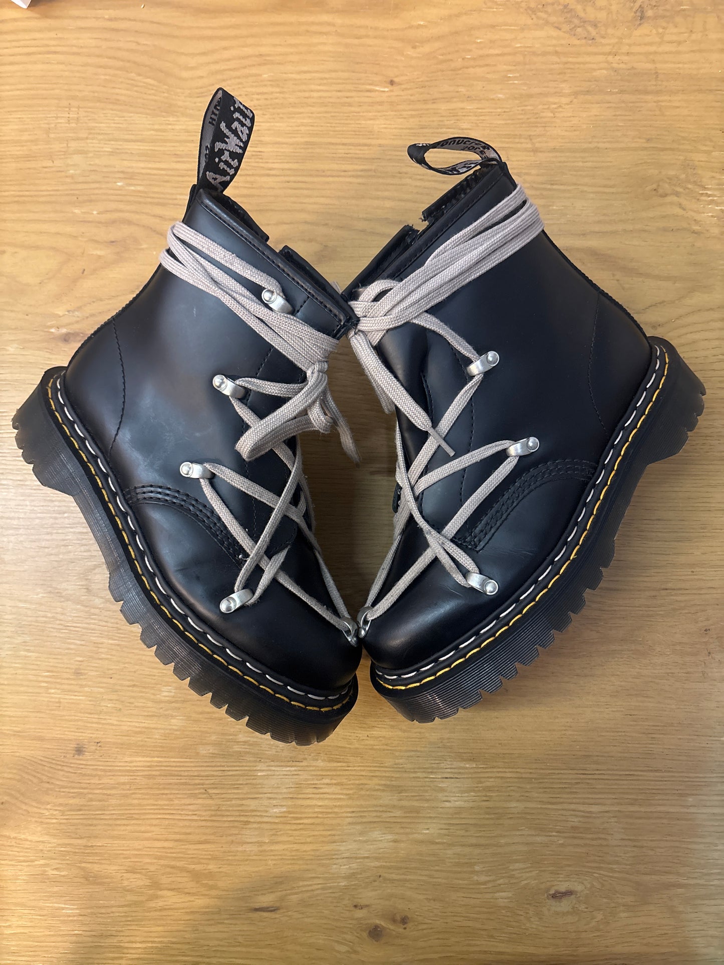Rick Owens x 1460 Bex Leather Boot Black Used Sz 7 NB
