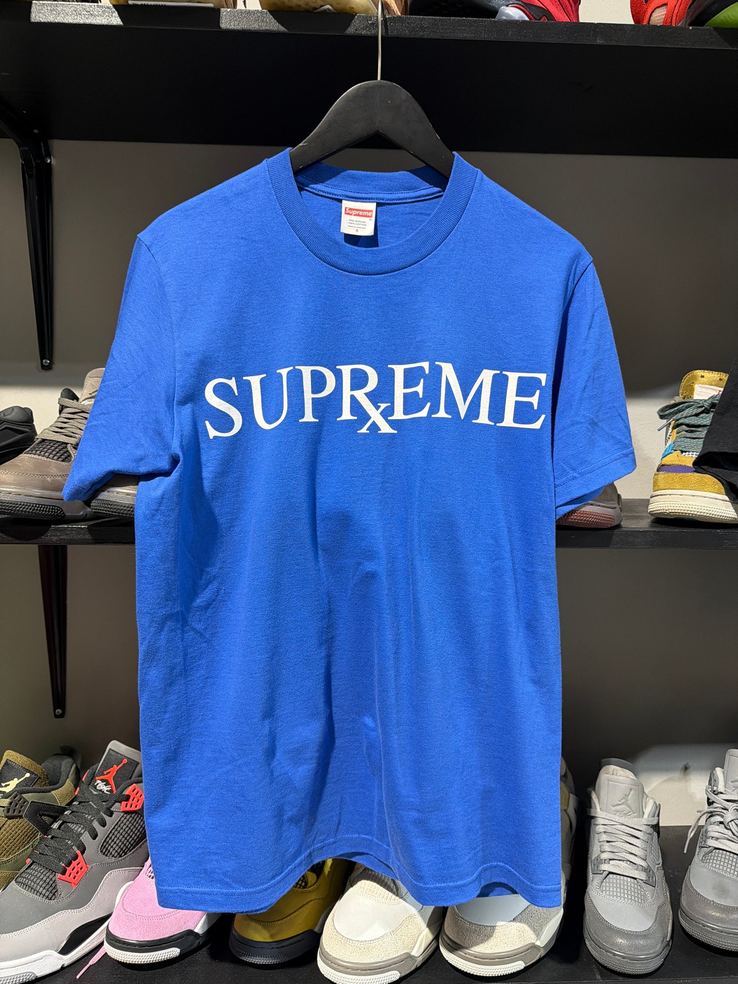 Supreme RX Blue and White Tee Sz S