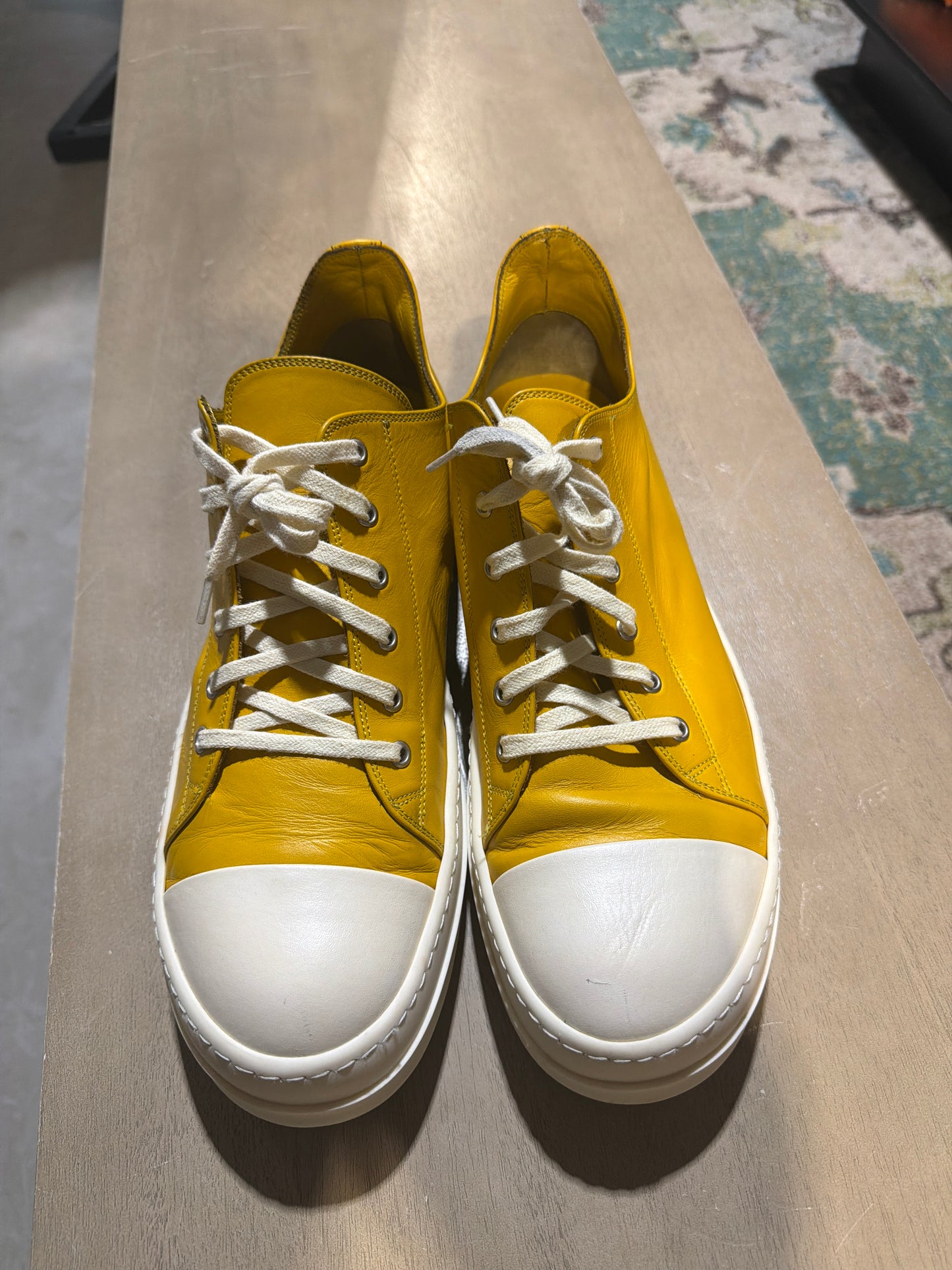 Rick Owens Ramone Yellow/White Used Sz 12.5