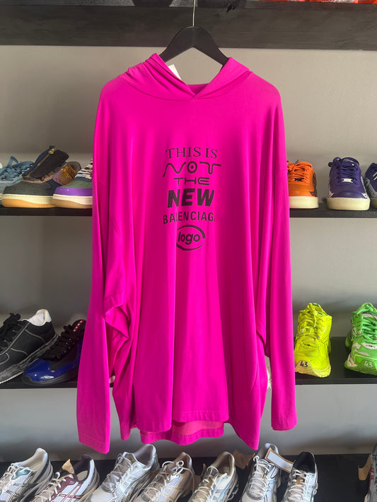 Balenci neon pink new logos hood