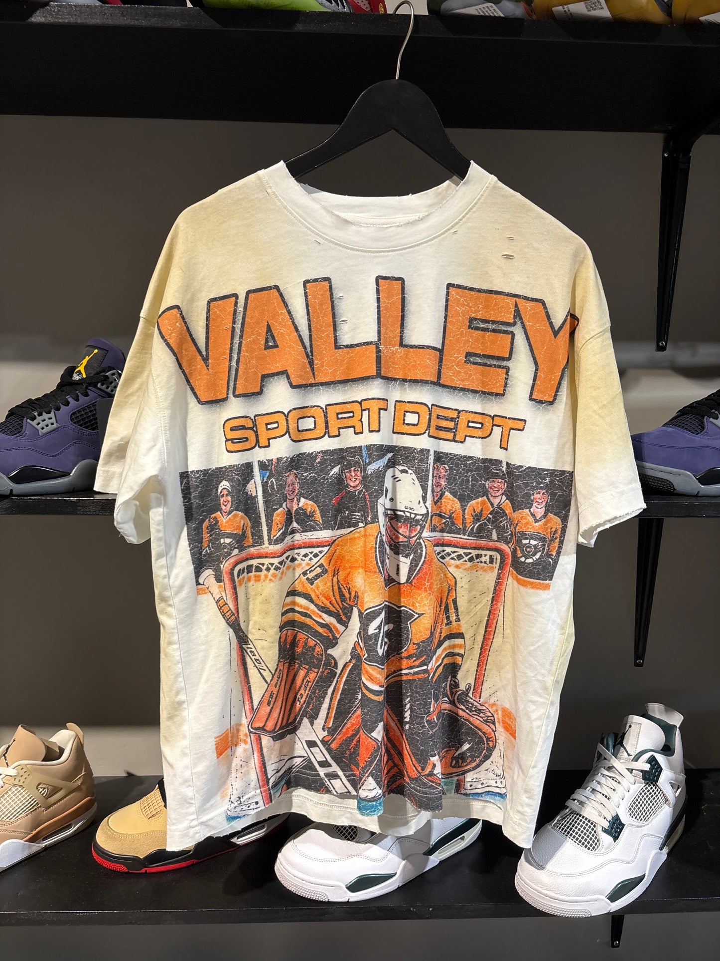 Vale Cream And Orange Hockey Tee
