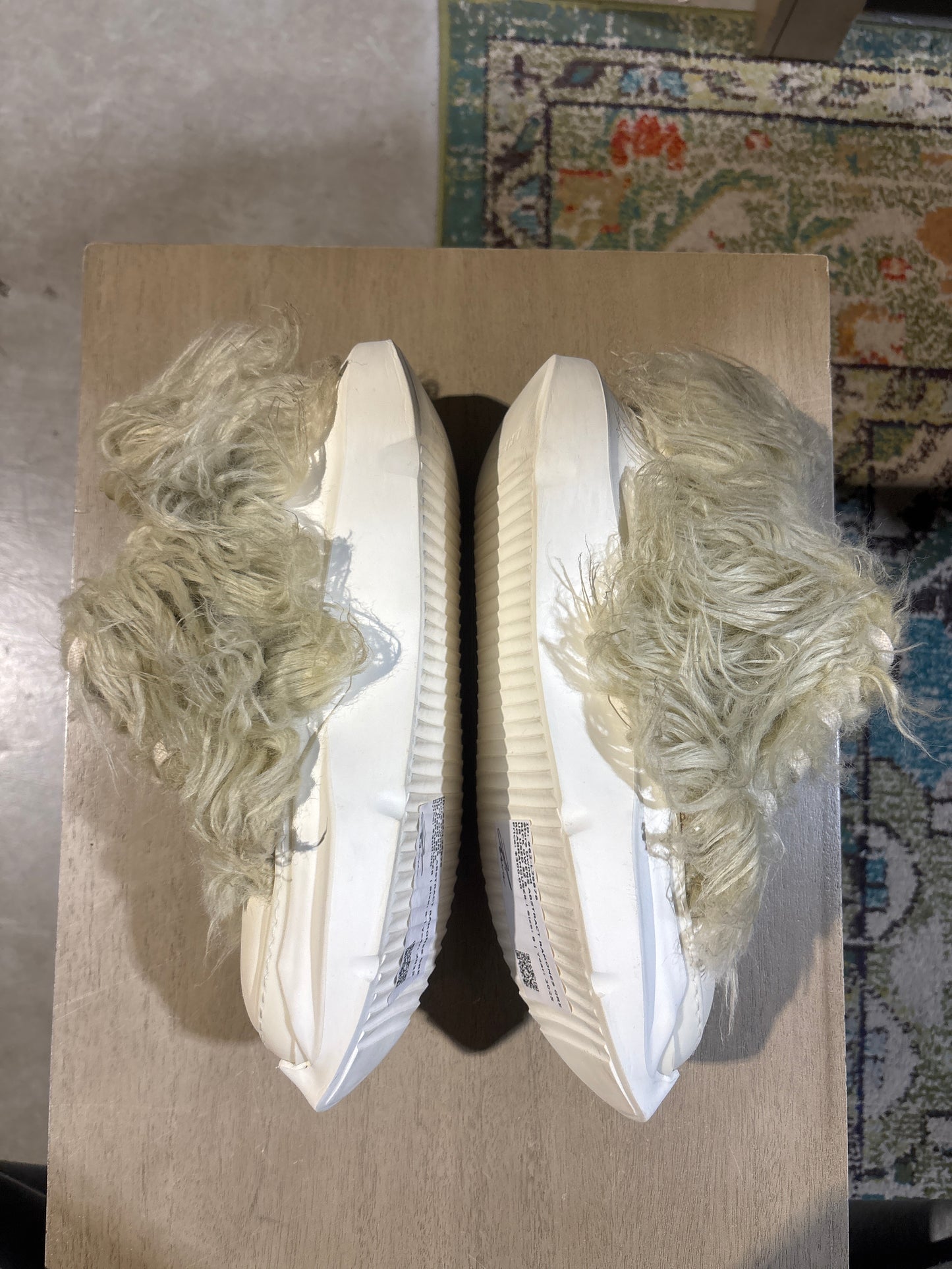 RICK OWENS ABSTRACT RAMONES GREEN FUR USED SZ 8