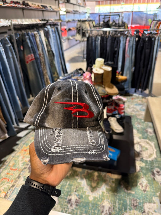 Abominable Black Denim Distressed Hats