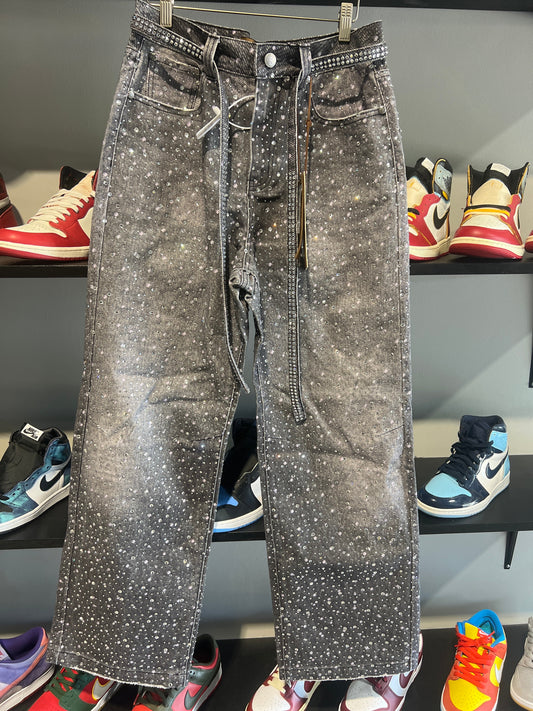 Birth Of A Royal Child Black Rhinestone Jeans