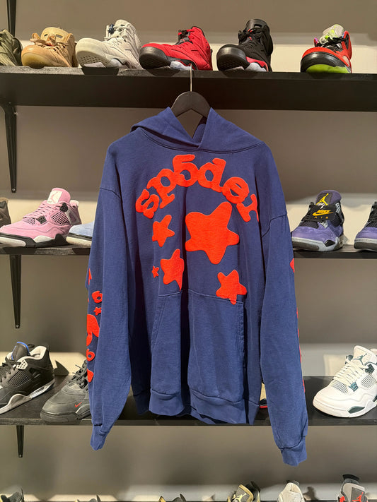 Sp5der Red/Navy Beluga Hoodie Sz Xl - Pre-Owned