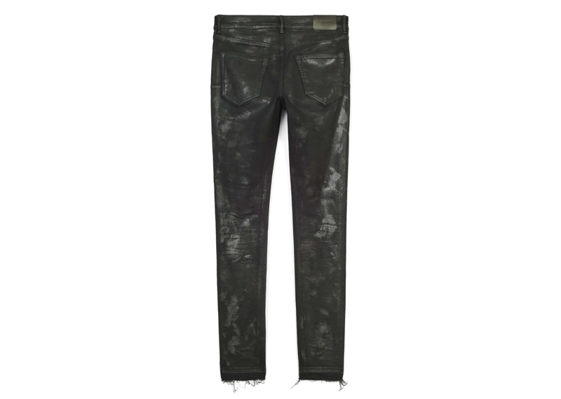 purple jean cracked wax black