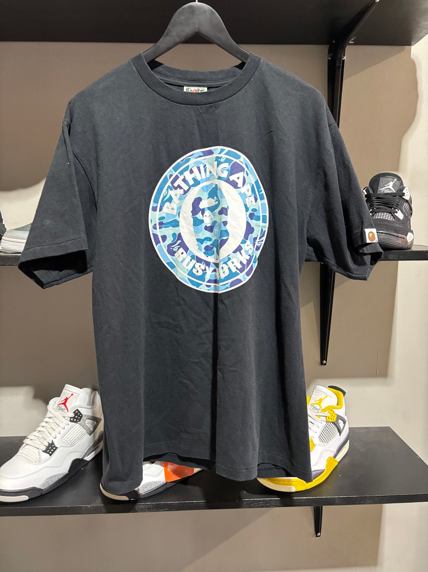 Bape Busy Works Blue Camo/Black Tee