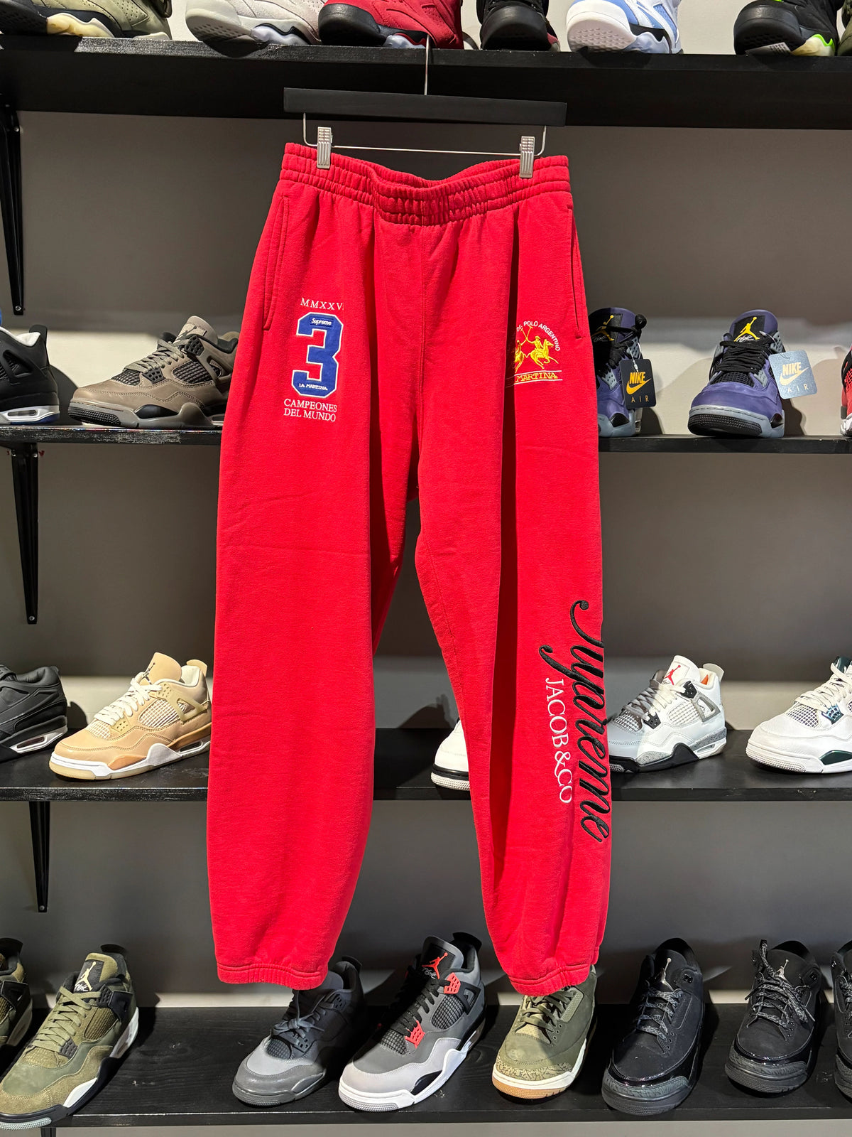Supreme Jacob & Co Red Sweats Sz L - Pre-Owned