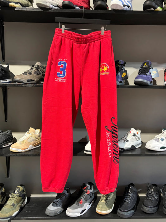 Supreme Jacob & Co Red Sweats Sz L - Pre-Owned