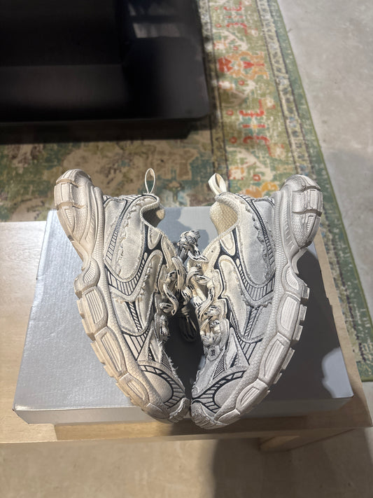 Balenciaga 3XL Beige Destroyed Sneakers Sz 6