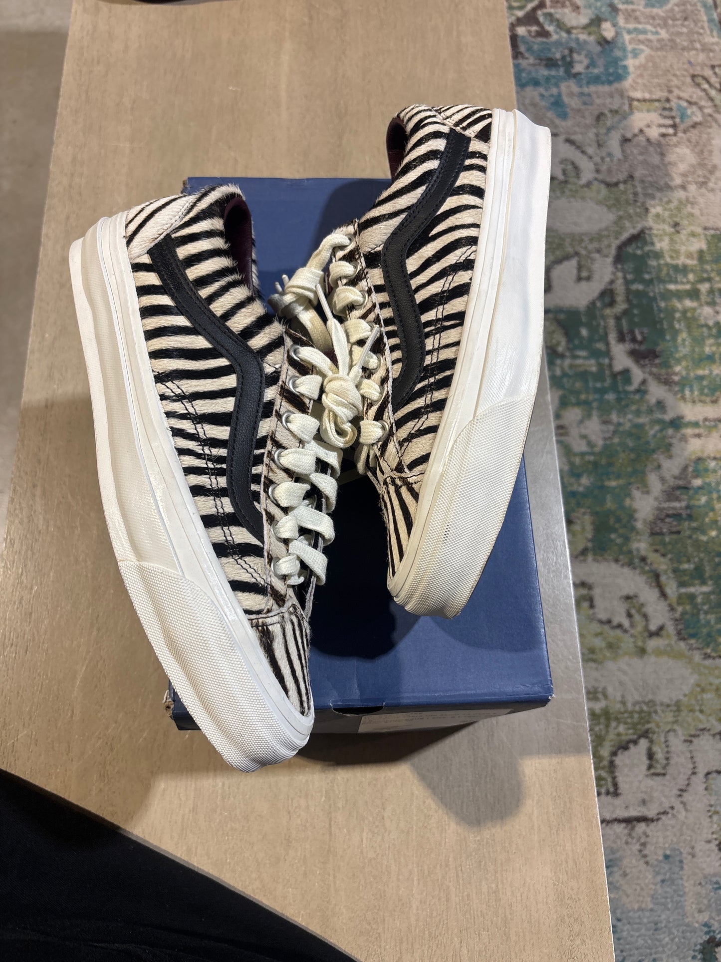 Vans Pony Zebra Old Skool 36 Used Sz 8