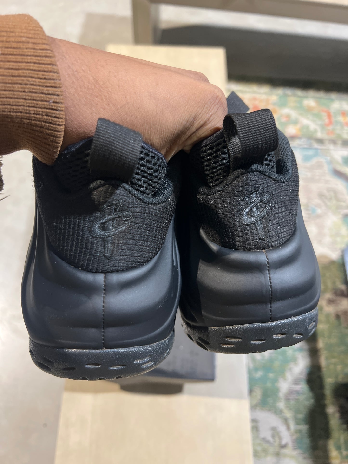 Nike Foamposite Black On Black Used Sz 12