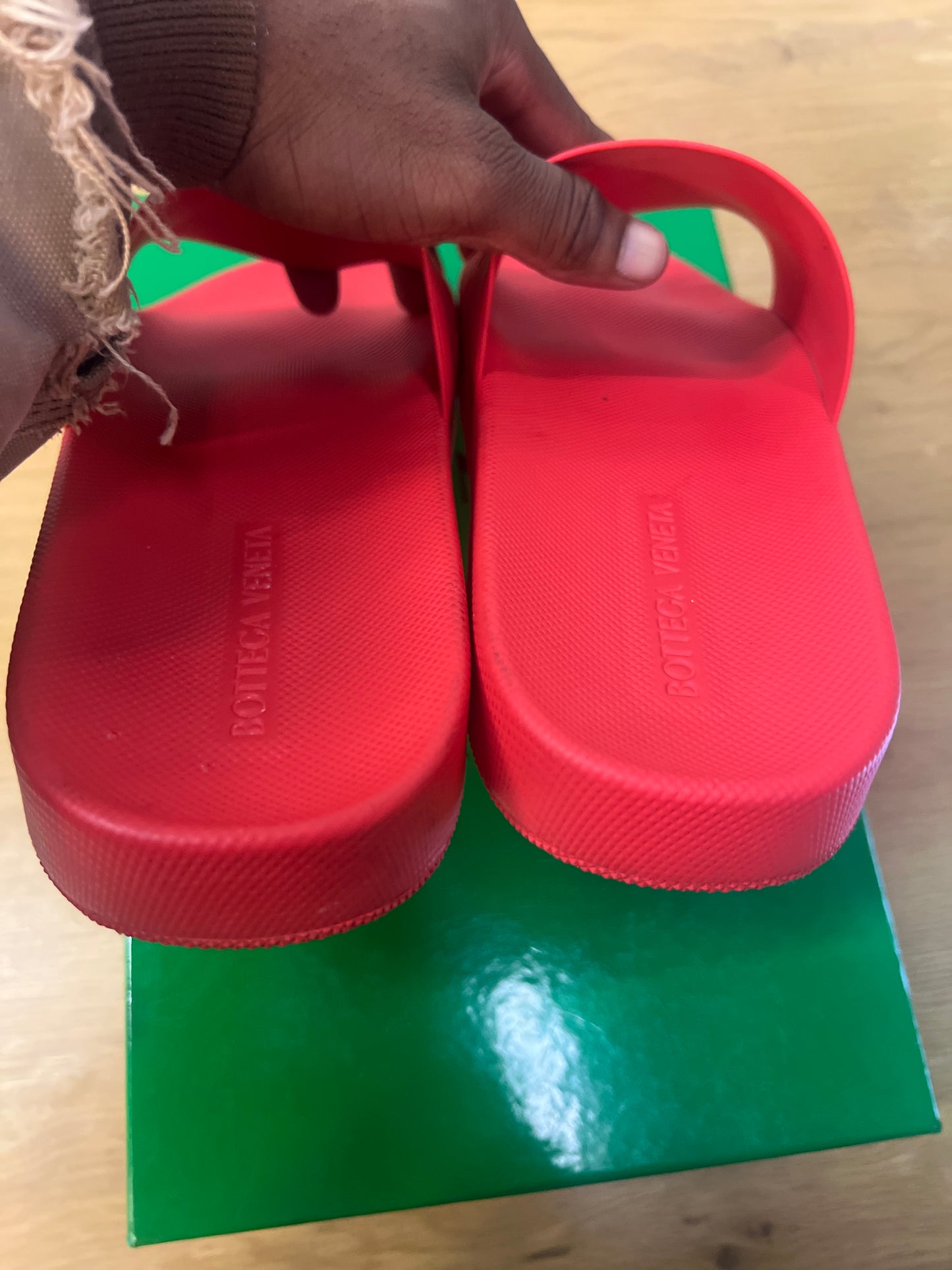 Bottega Veneta Tomato Slide Used Sz 12