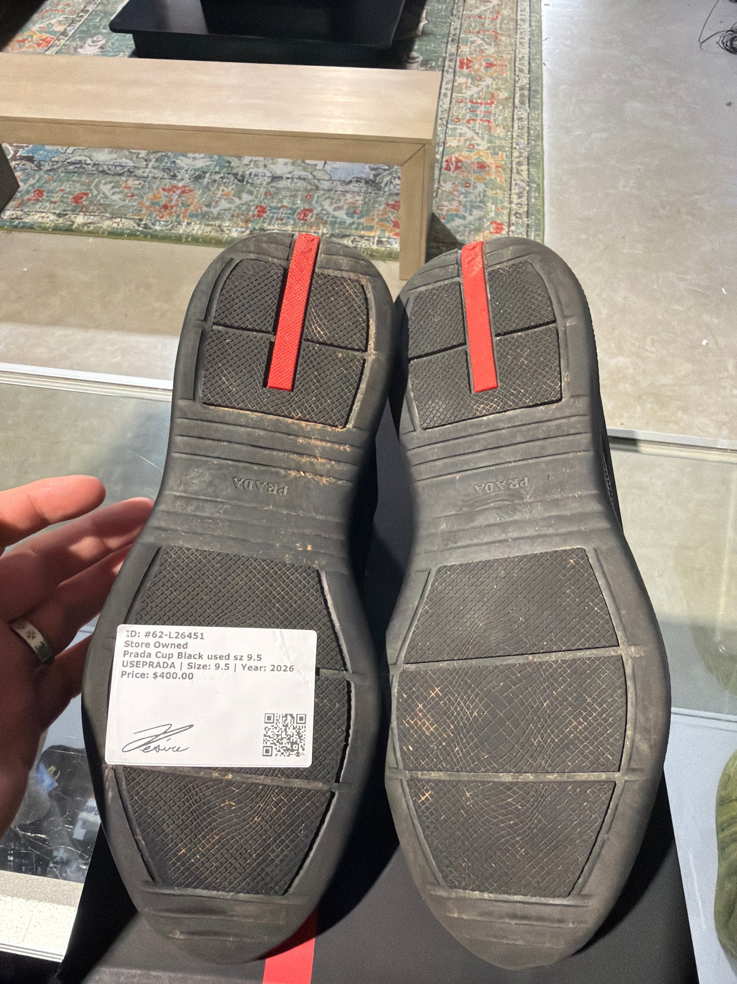 Prada Cup Black used sz 9.5