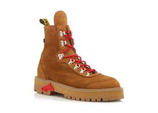 offwhite brown red hiking boots