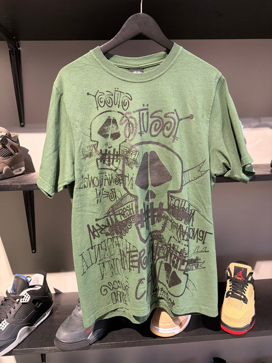 Stussy Green/Black Skull Tee