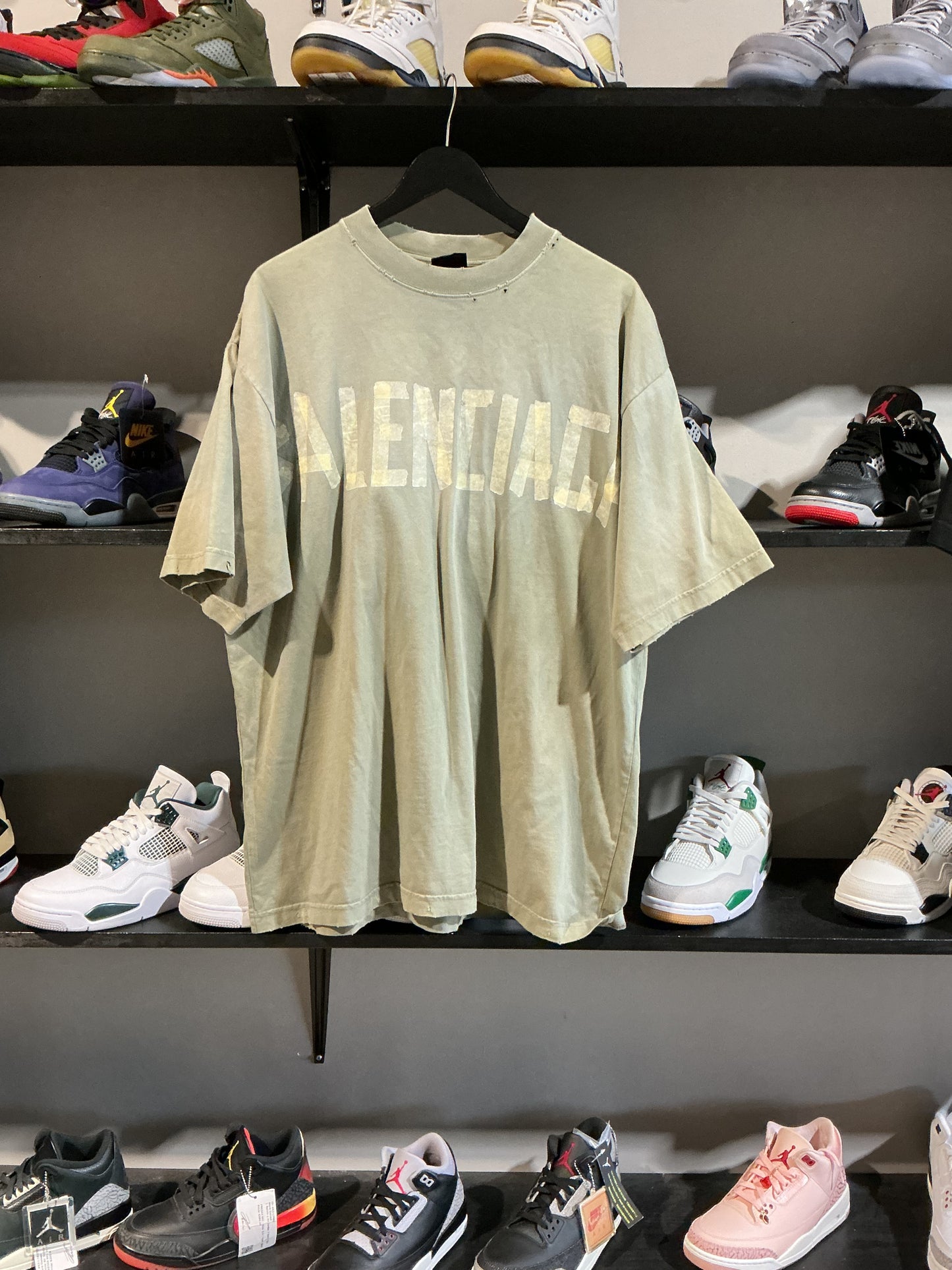 Balenciaga Olive Tape Tee Sz XL