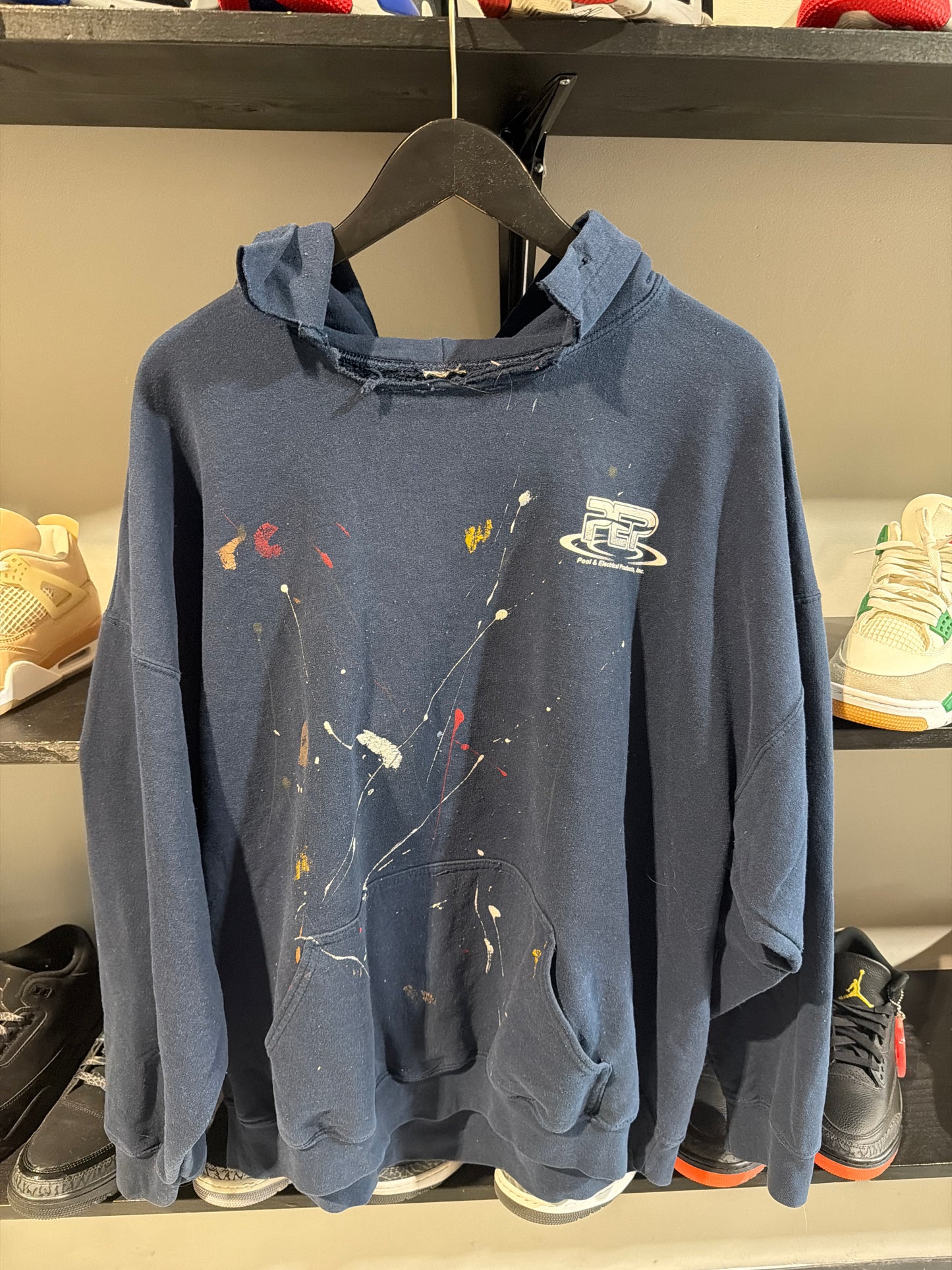Vintage Navy Painter Hoodie