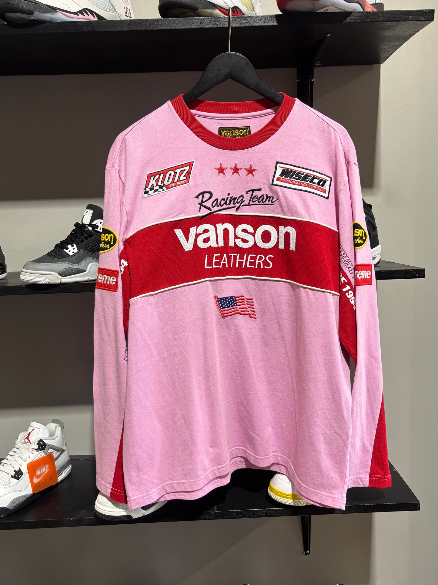 Supreme Vanson Pink Red Racing Jersey