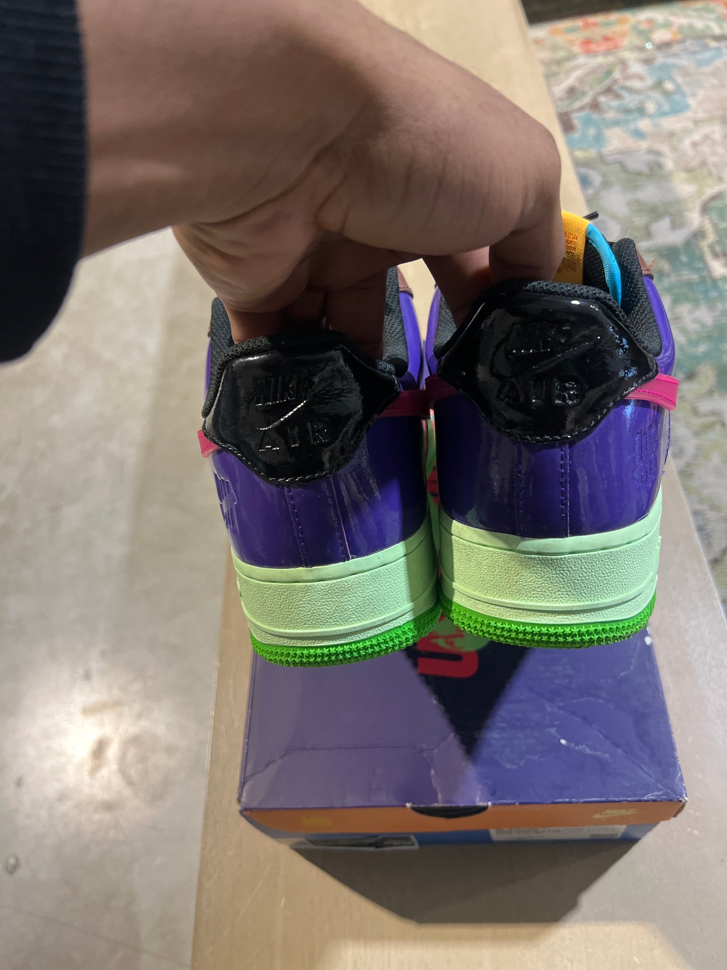 UNDEFEATED X AIR FORCE 1 LOW PINK PRIME Used sz 11 (2)