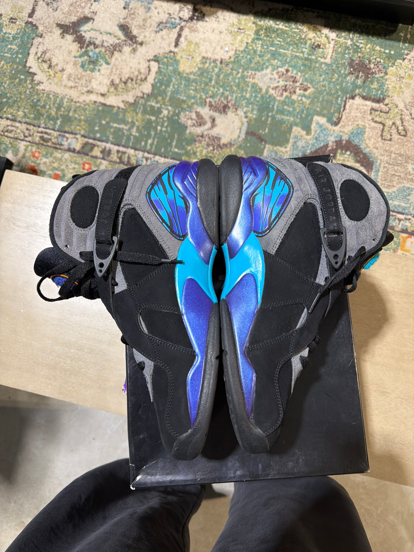 Jordan 8 Aqua Used Sz 10 (1)