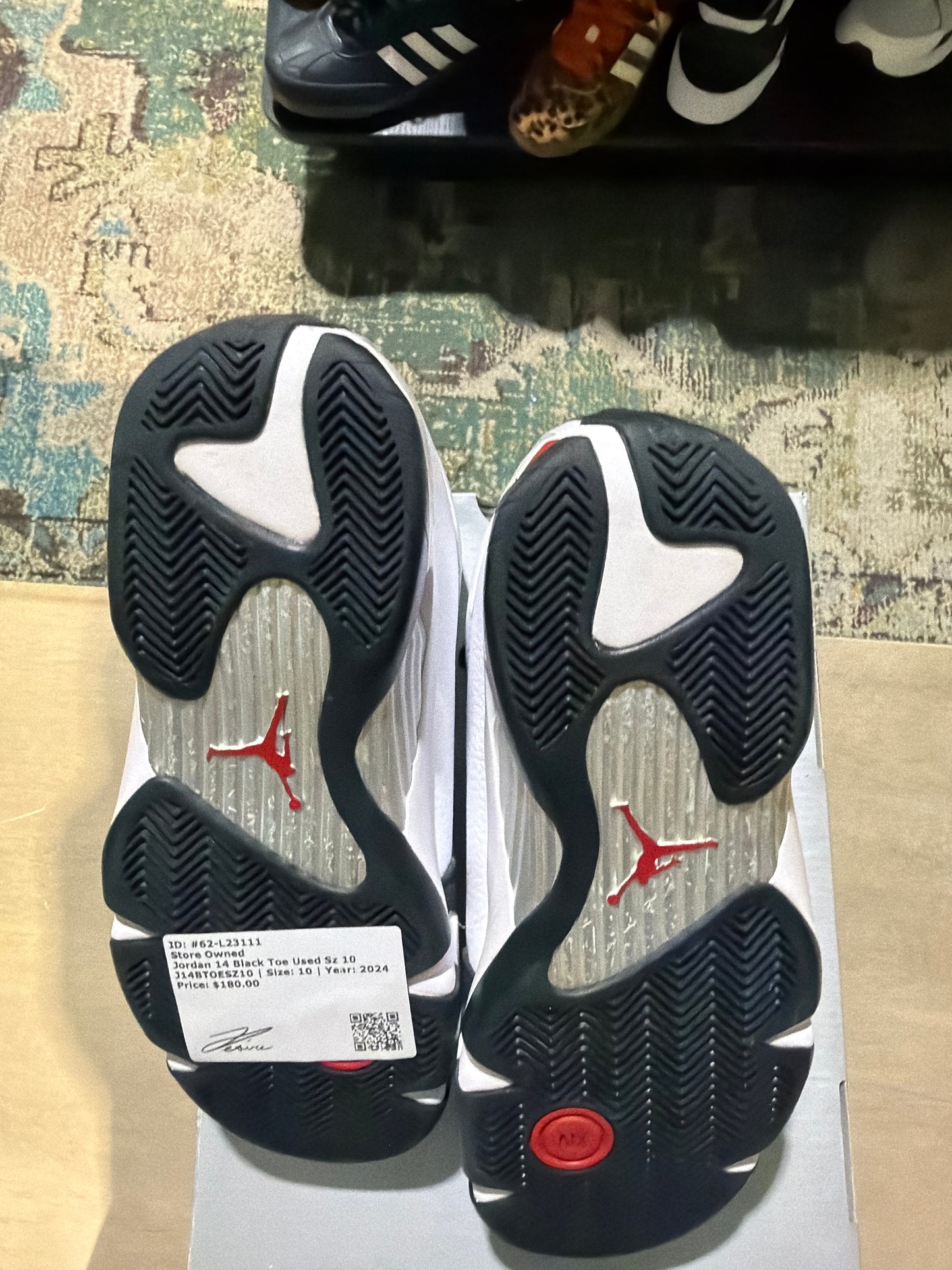 Jordan 14 Black Toe Used Sz 10