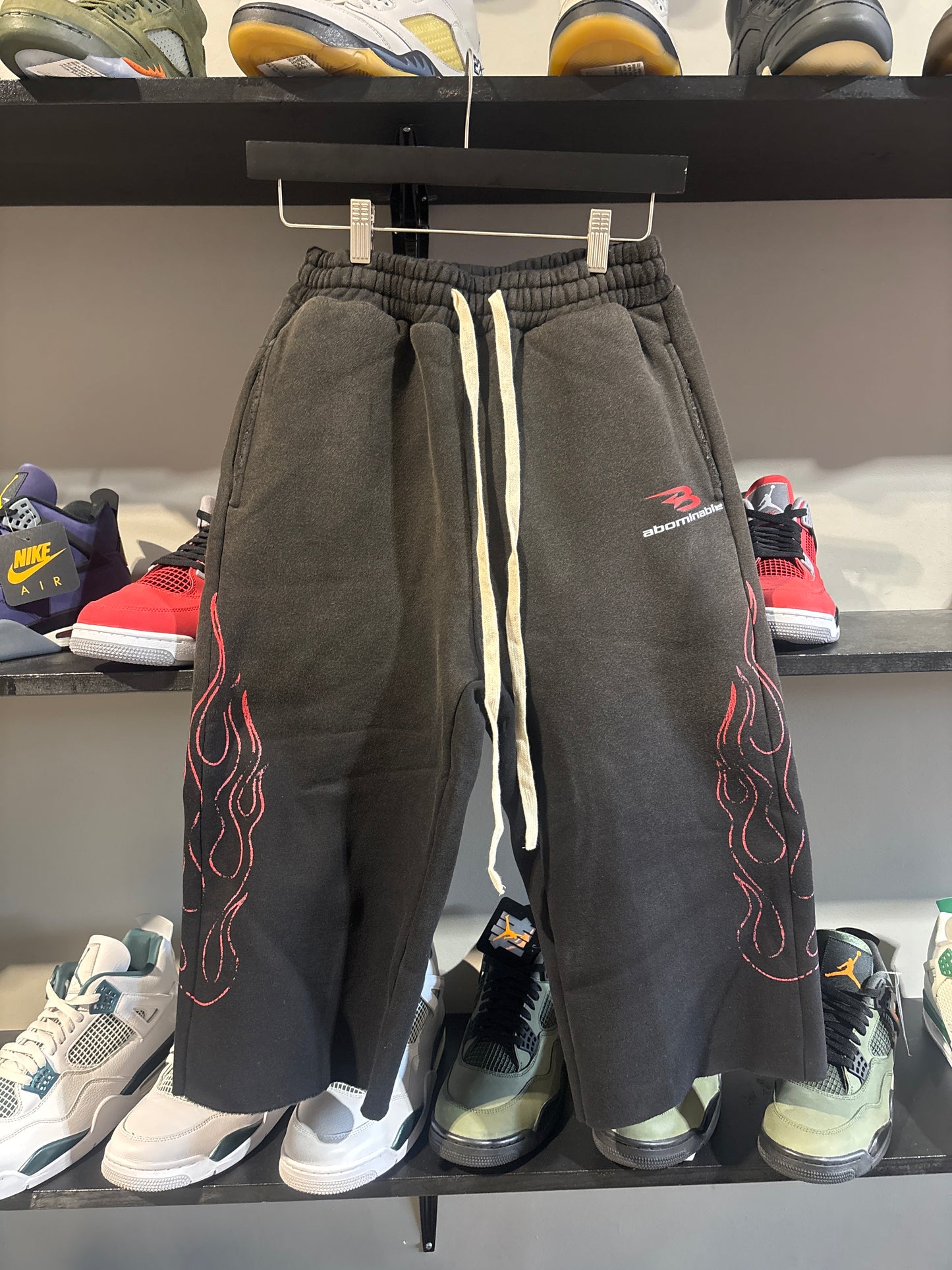 Abominable Black/Red Flame Hoodie/Short Set