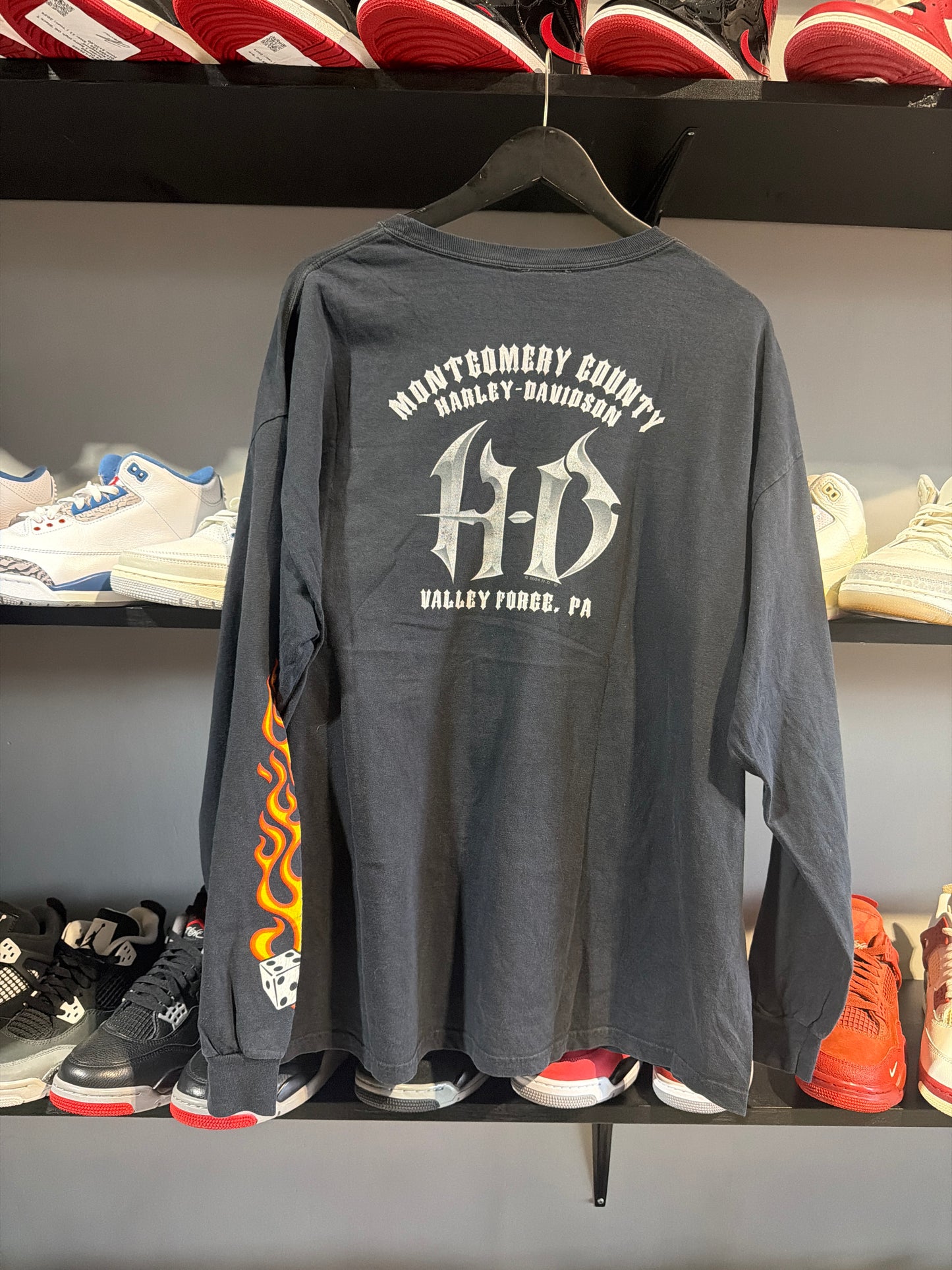 Vintage Harley Davidson Flame Dice Longsleeve 05'