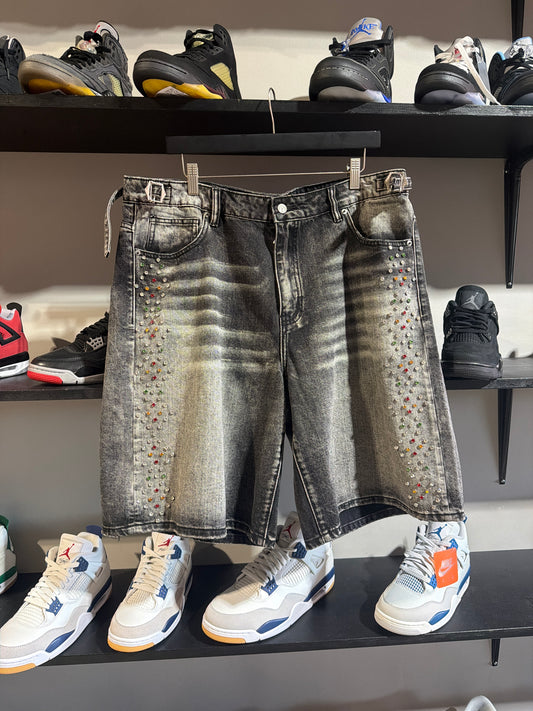 Hmdd crystal jorts washed black