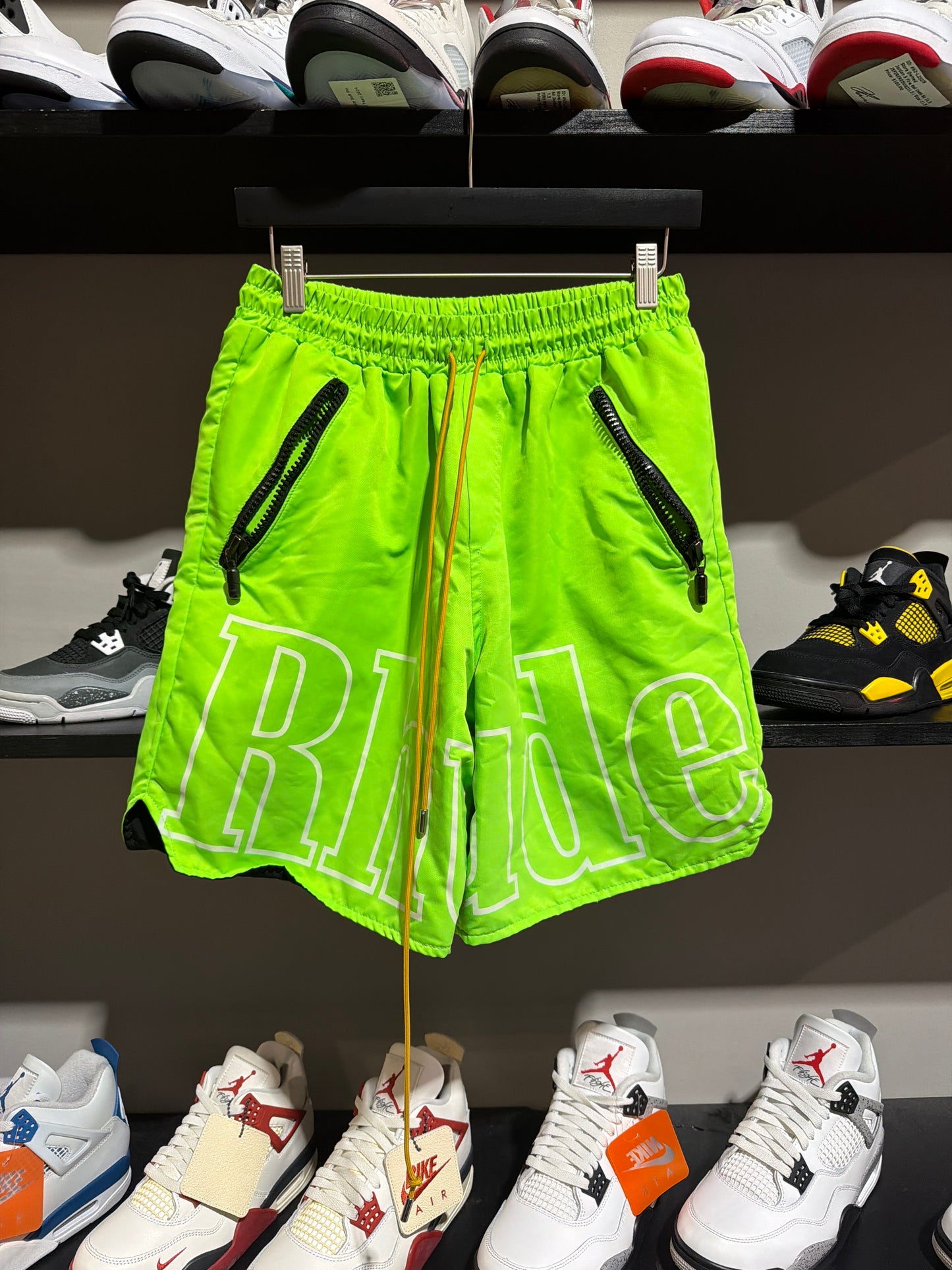 Rhude Neon Green Shorts Sz L