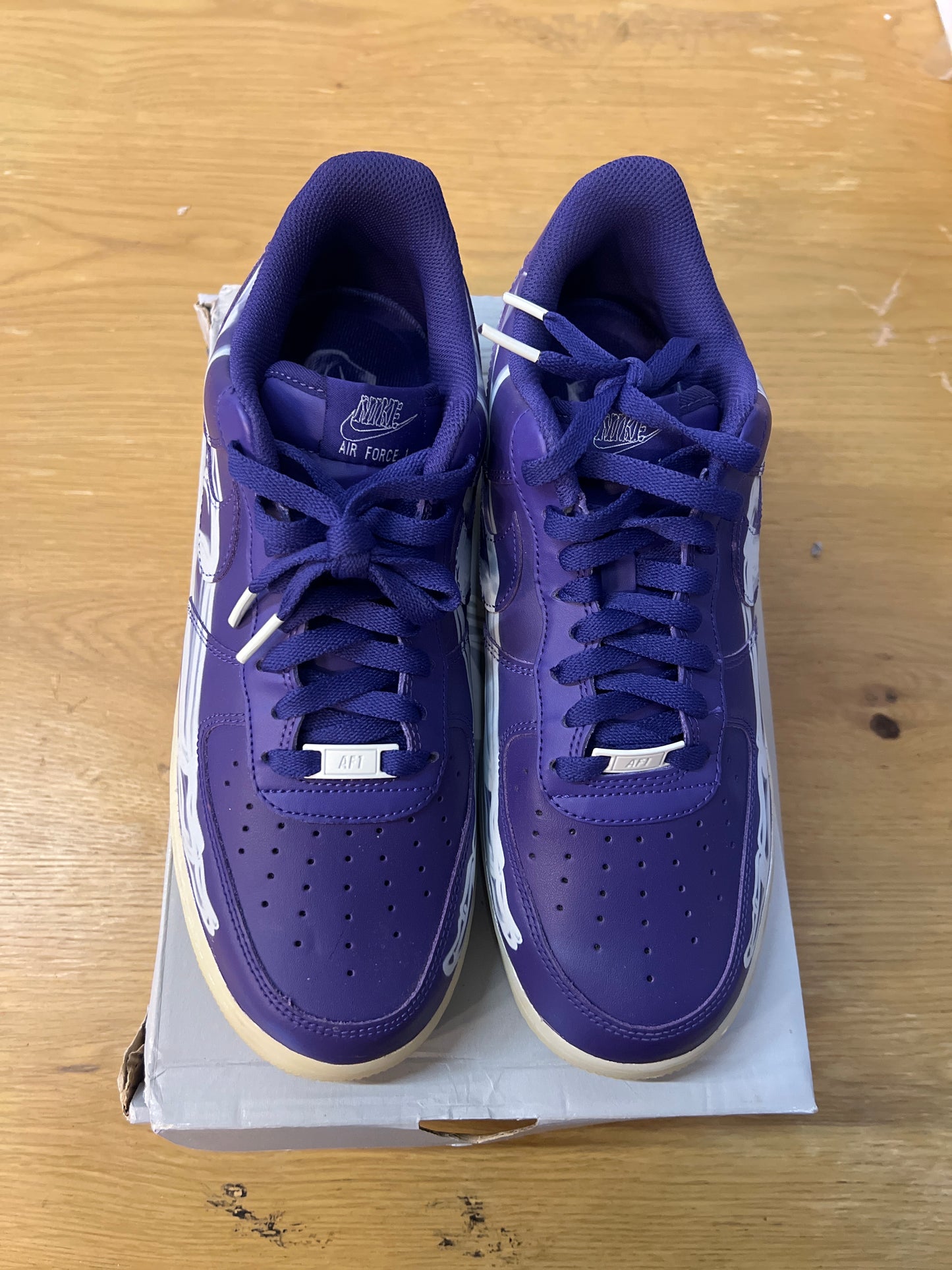 Air Force 1 low purple skeleton sz11