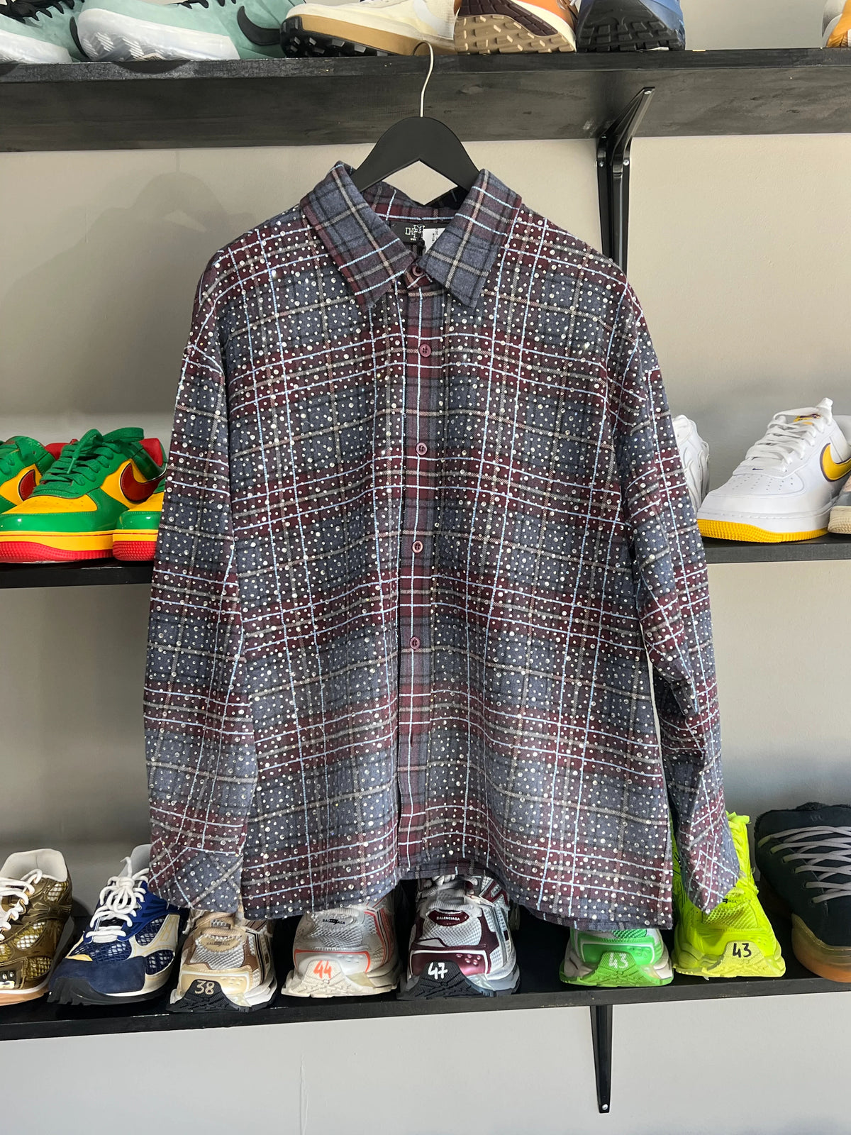 Hmdd Rhinestone Flannel Red/Blue