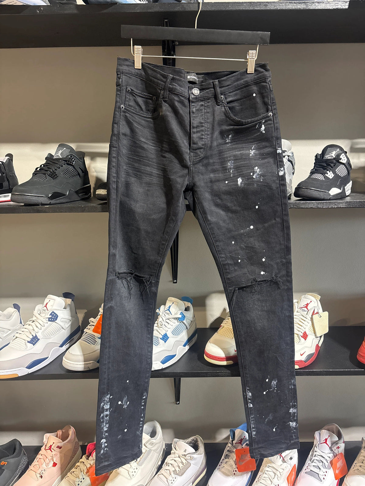 Black Purple Paint Splatter Denim Sz 31 - Pre-Owned