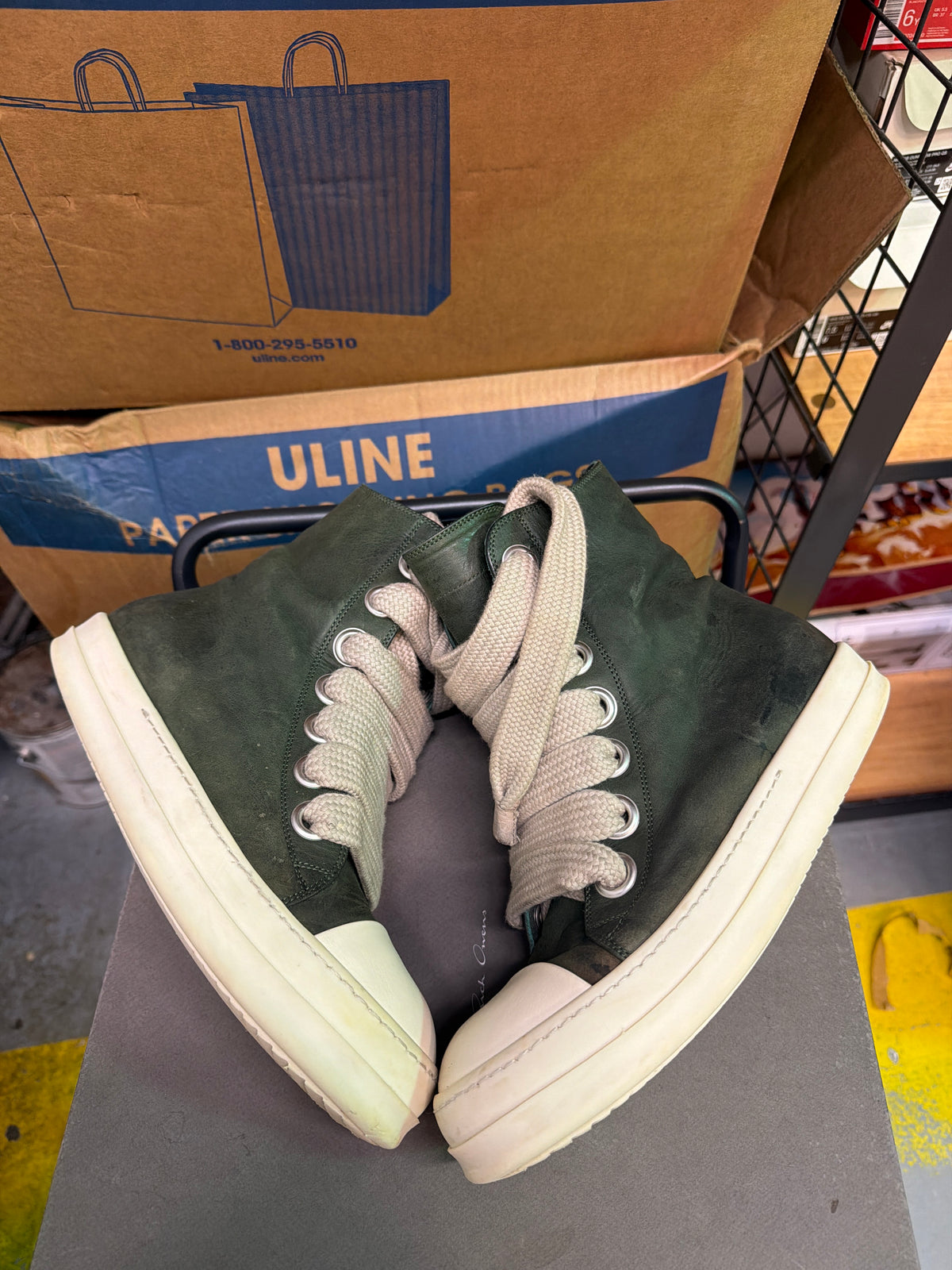Rick Owen’s Green Jumbo Lace High Used Sz 9