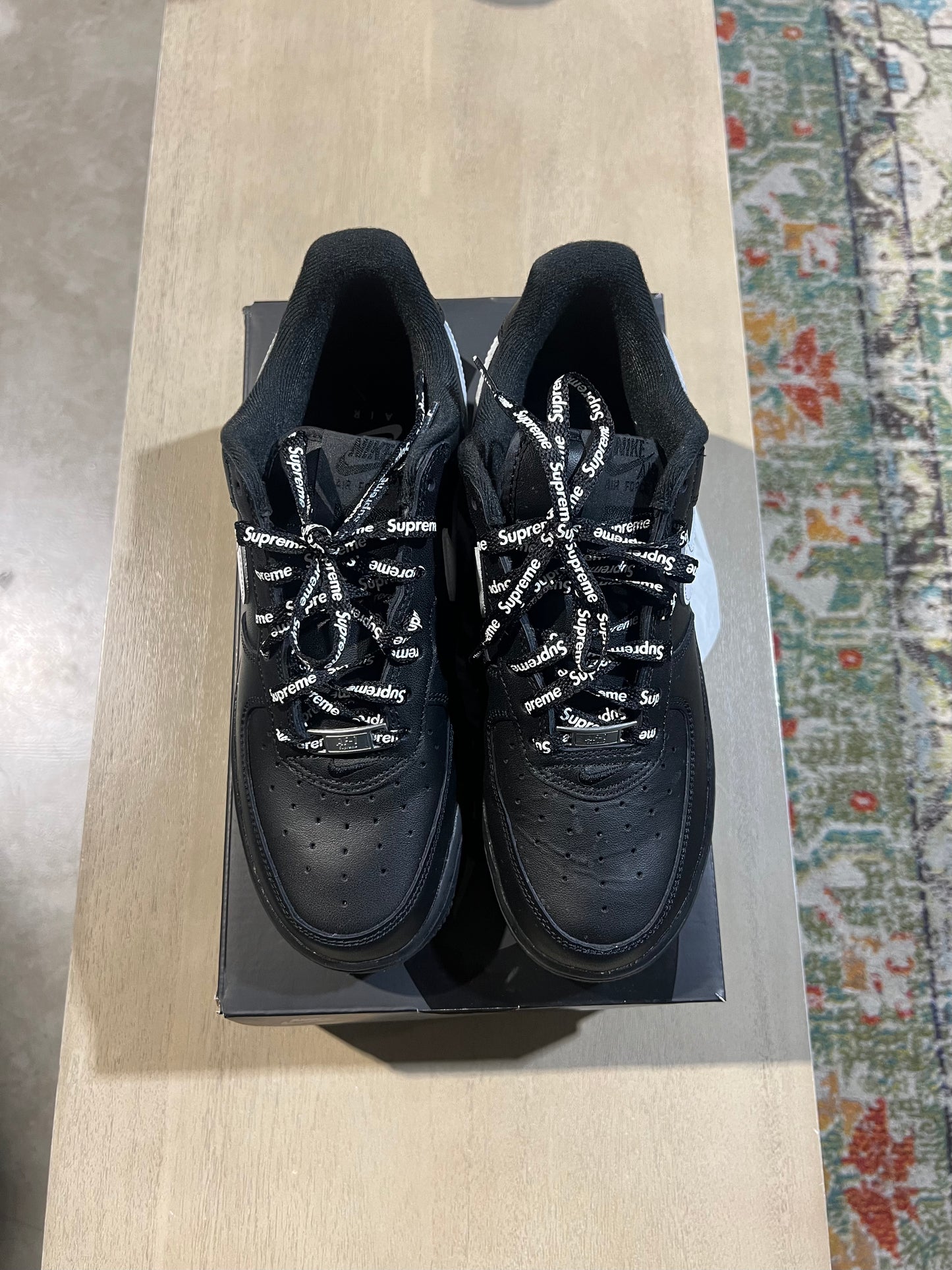 supreme x Air Force I black white check used sz 7