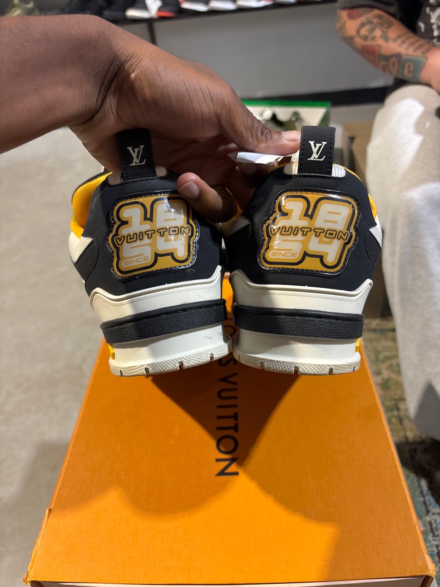 Louis Vuitton Skate Black and Yellow Used Sz 9.5