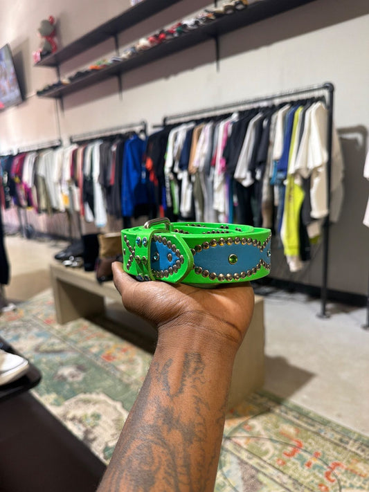 HOTW Green/Blue Studded Belt