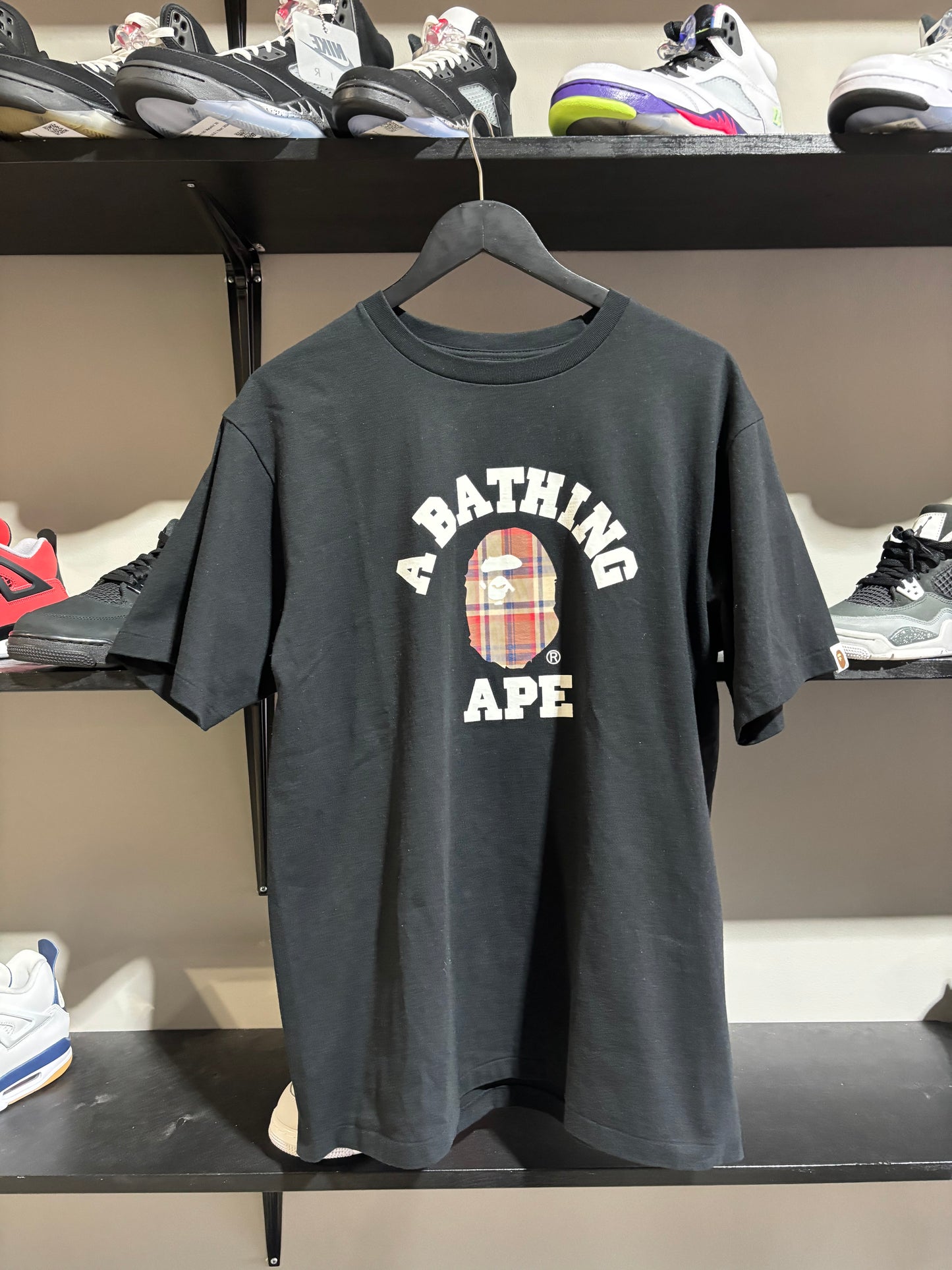 Bape College Tee Burberry/Black