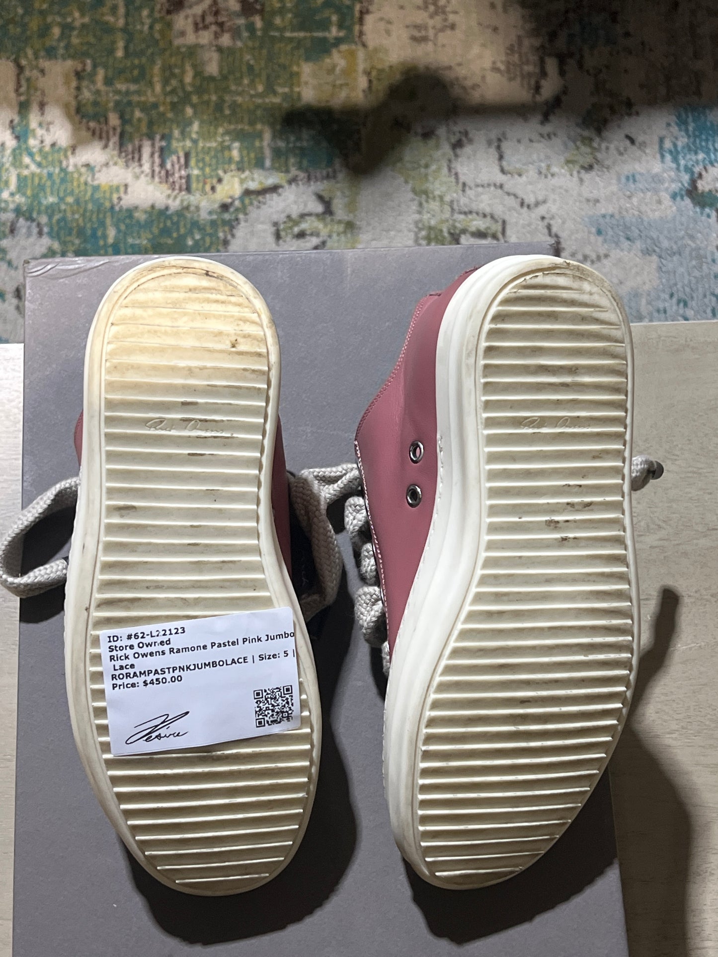 Rick Owens Ramone Pastel Pink Jumbo Lace