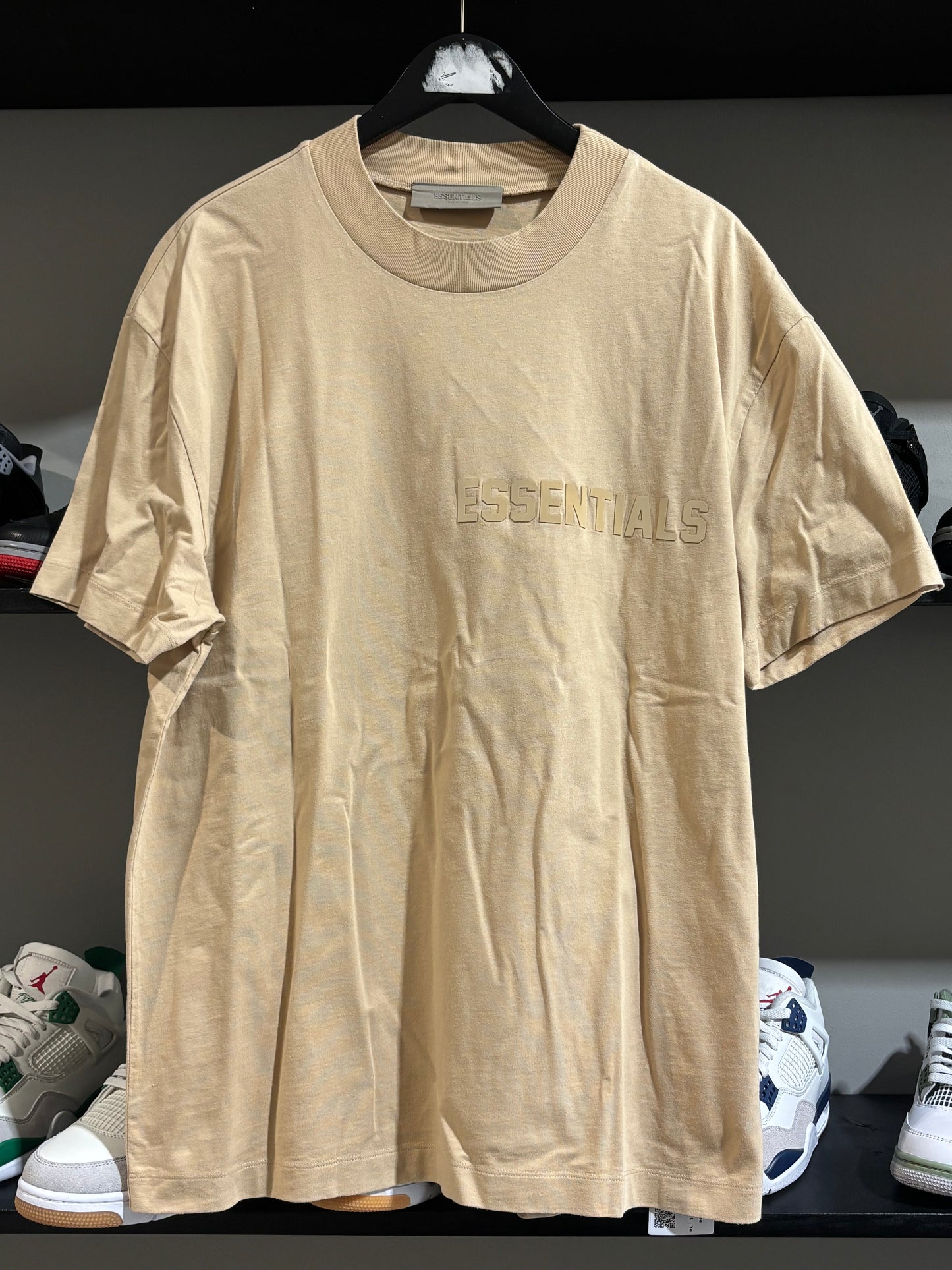 Essentials Light Brown Spellout Tee Sz L