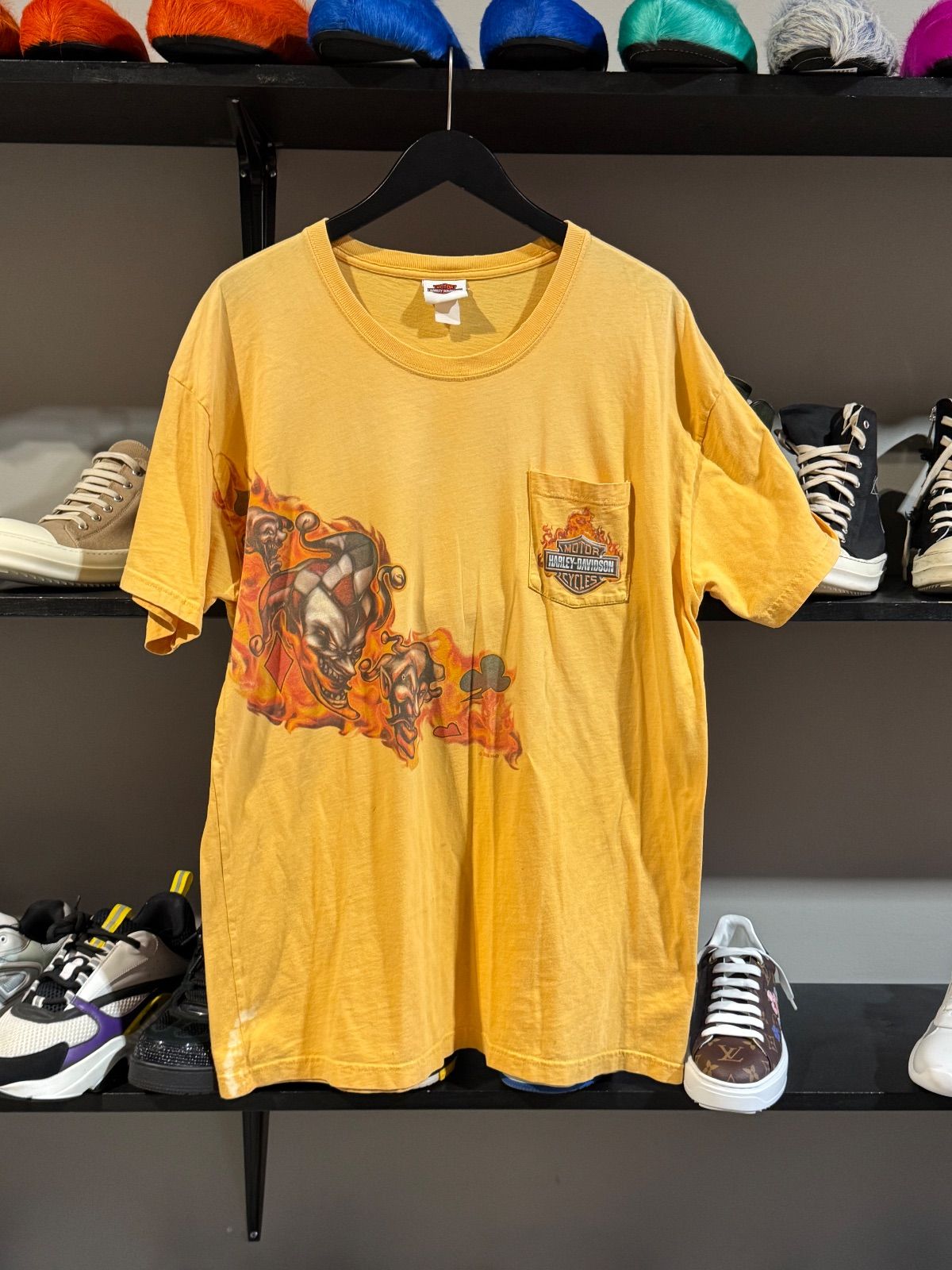 Vintage Washed Orange Harley Clown Tee - Vintage