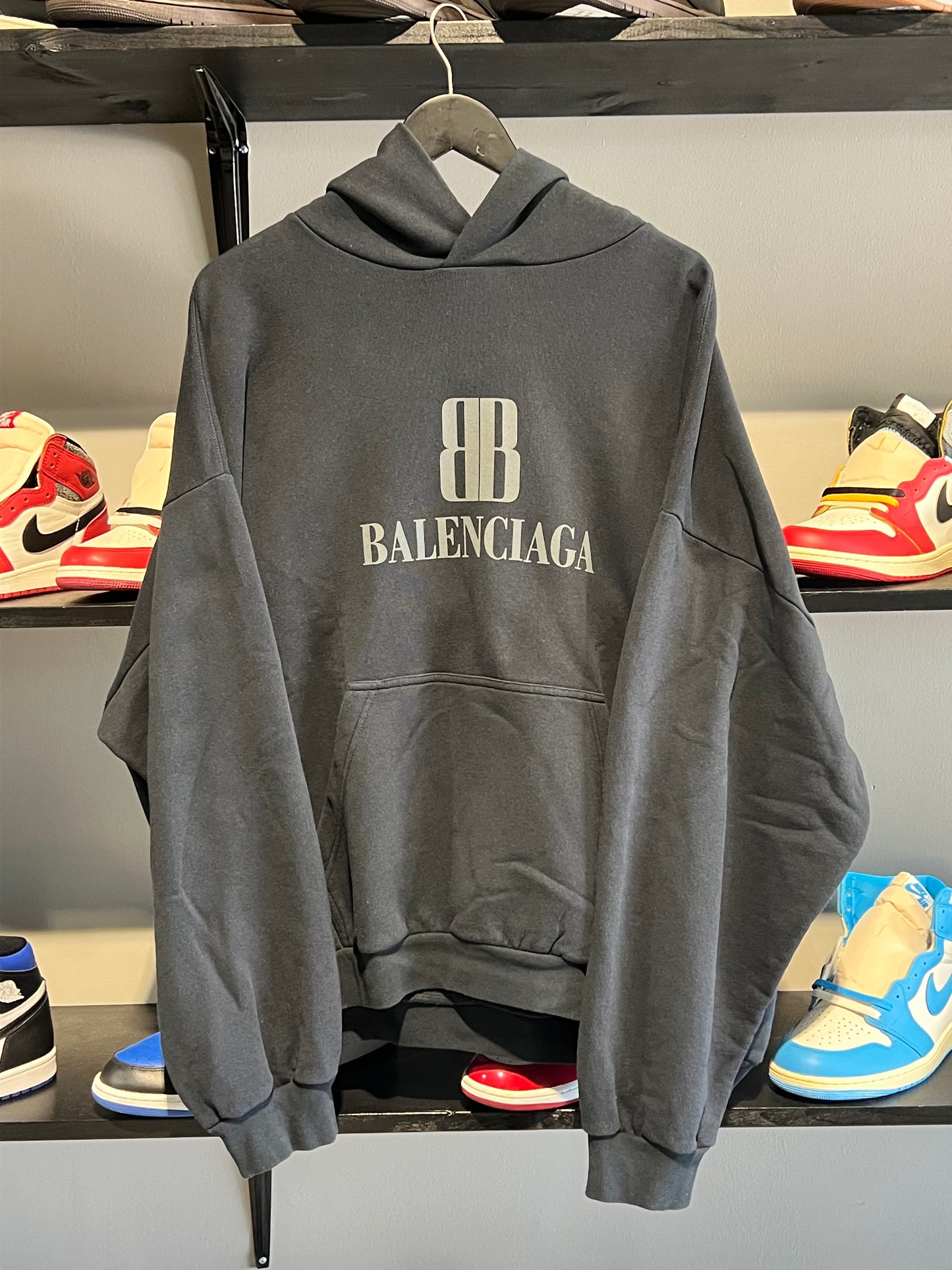 Black balenciga hoodie bb Used