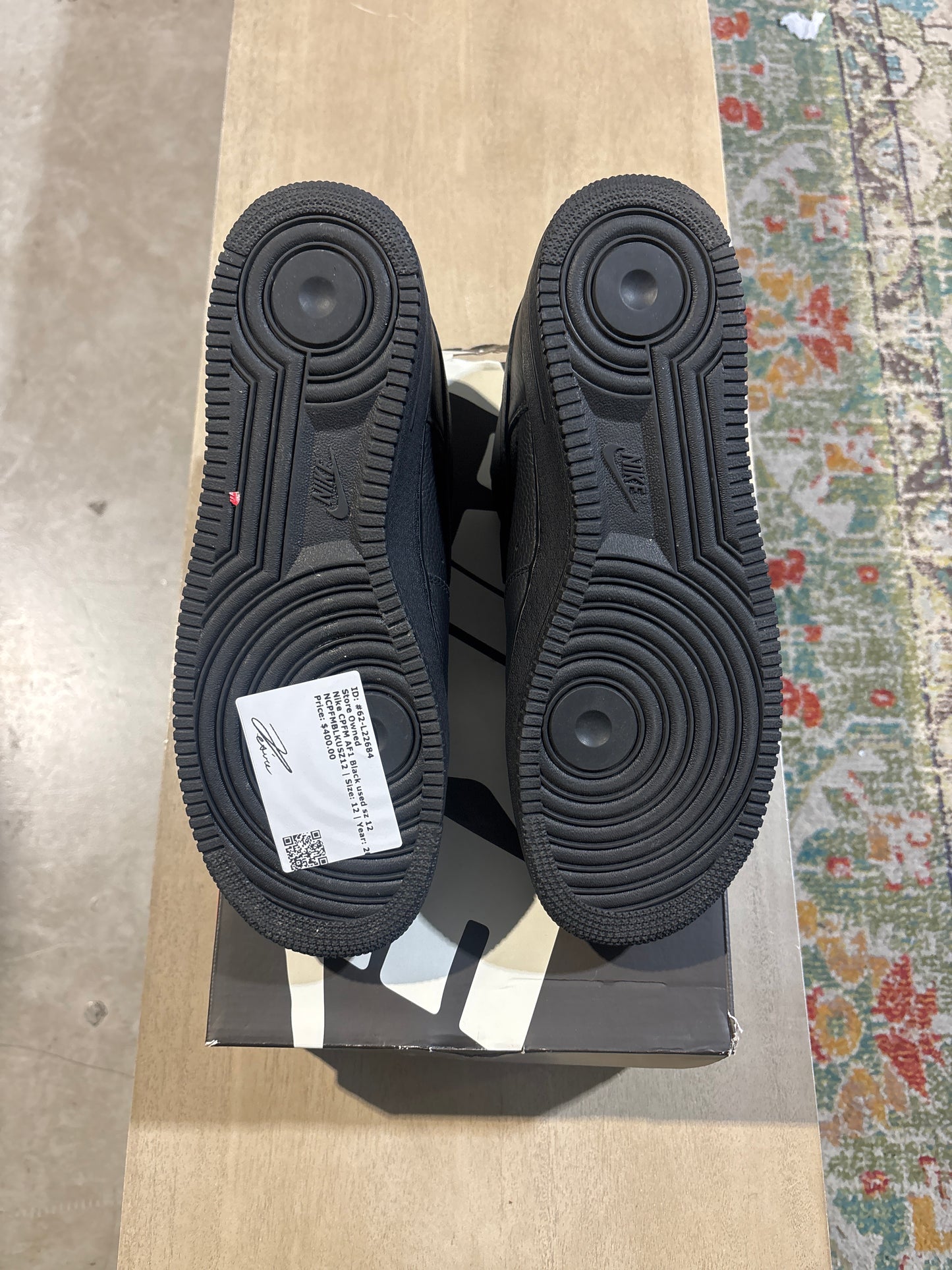Nike CPFM AF1 Black used sz 12
