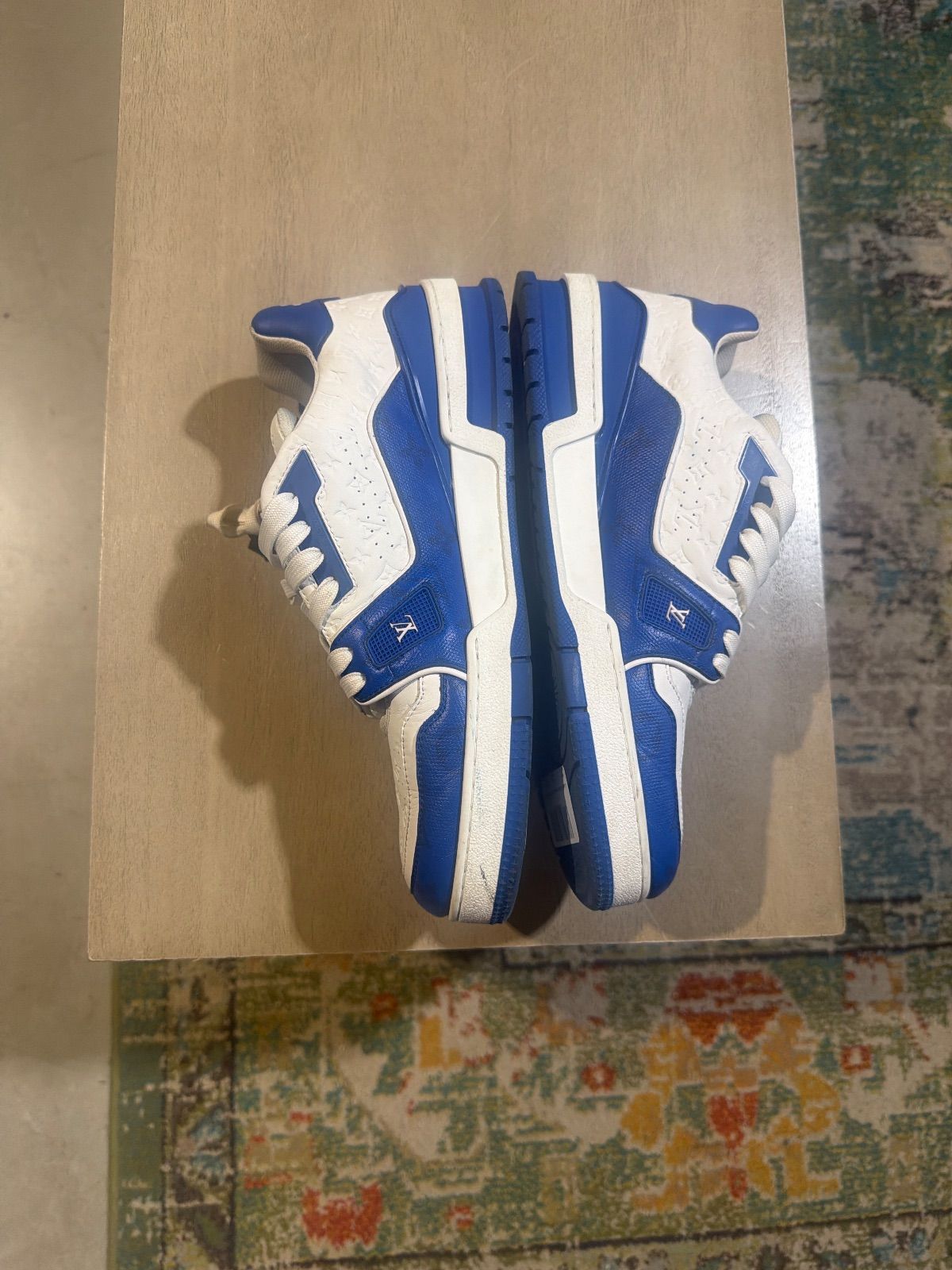 Louis Vuitton Blue/White Trainer Sneakers - Pre-Owned NB