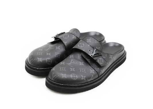 Louis Vuitton Black monogram mules